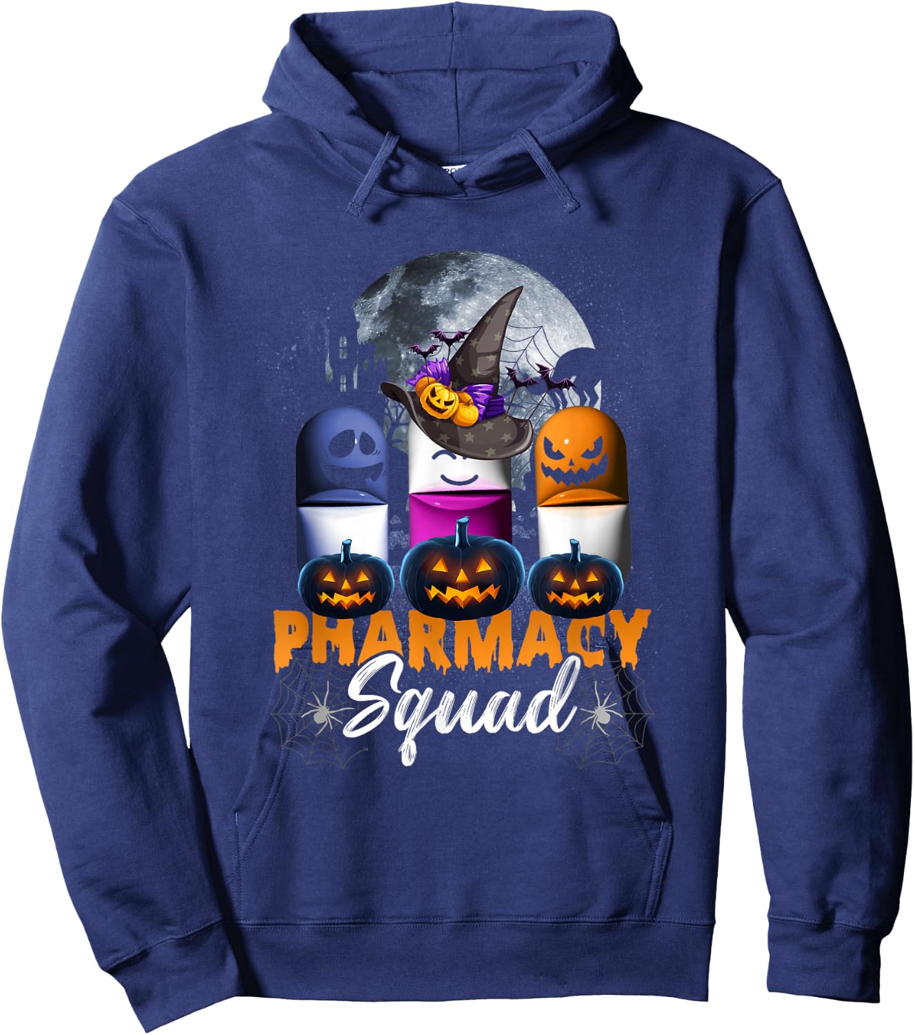 Witch Pills Pharmacy Pharmacist Squad Halloween Costume Hoodie - Hoodie | Navy