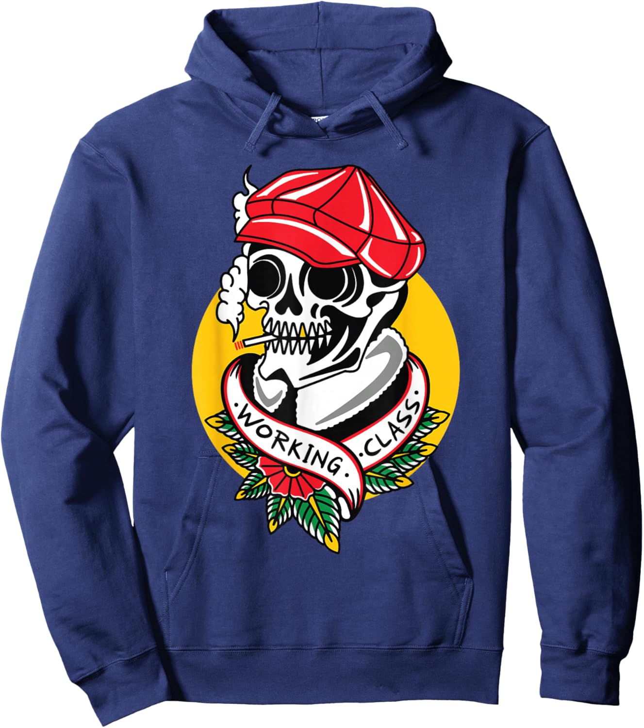Working Class American Traditional Tattoo Old School Flash Hoodie - Hoodie | Navy