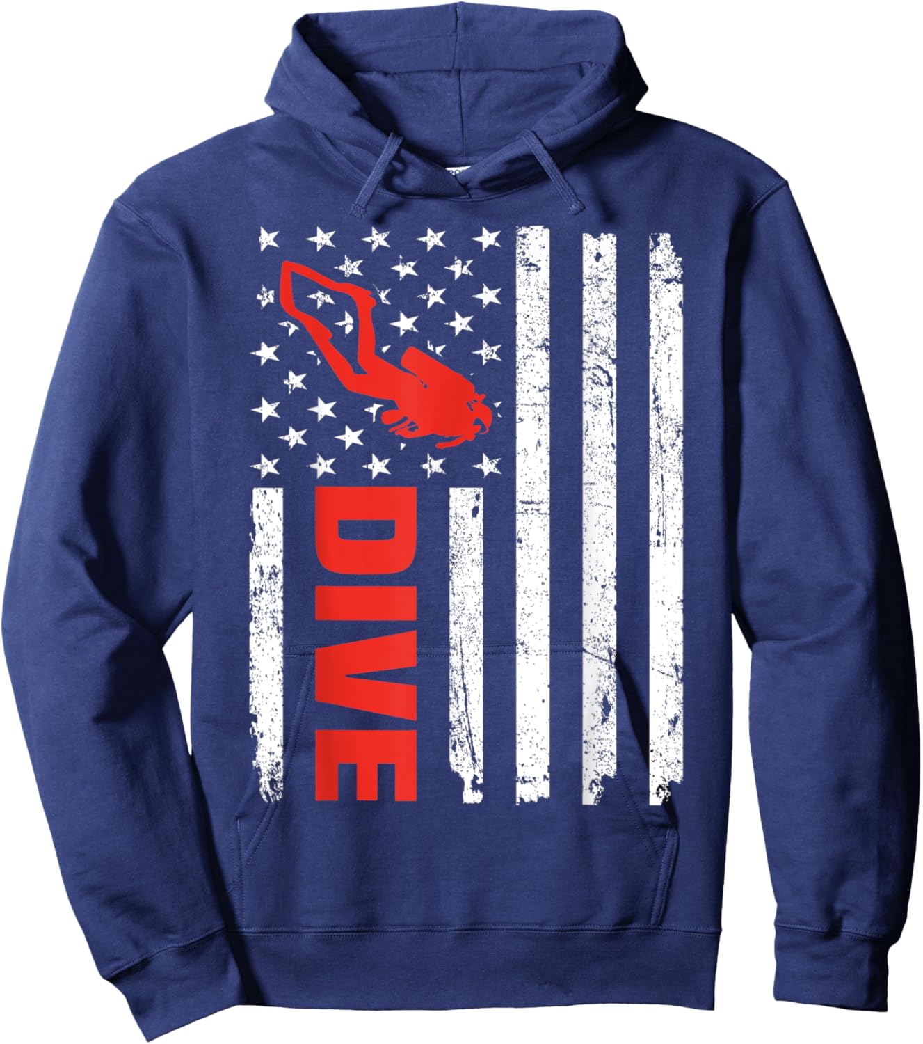 USA Flag Scuba Diving for Scuba Diver Instructor Hoodie - Hoodie | Navy