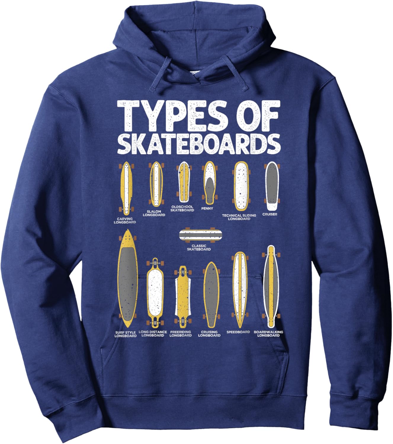 Funny Skateboard Art For Teens Boys Girls Skateboarding Hoodie - Hoodie | Navy