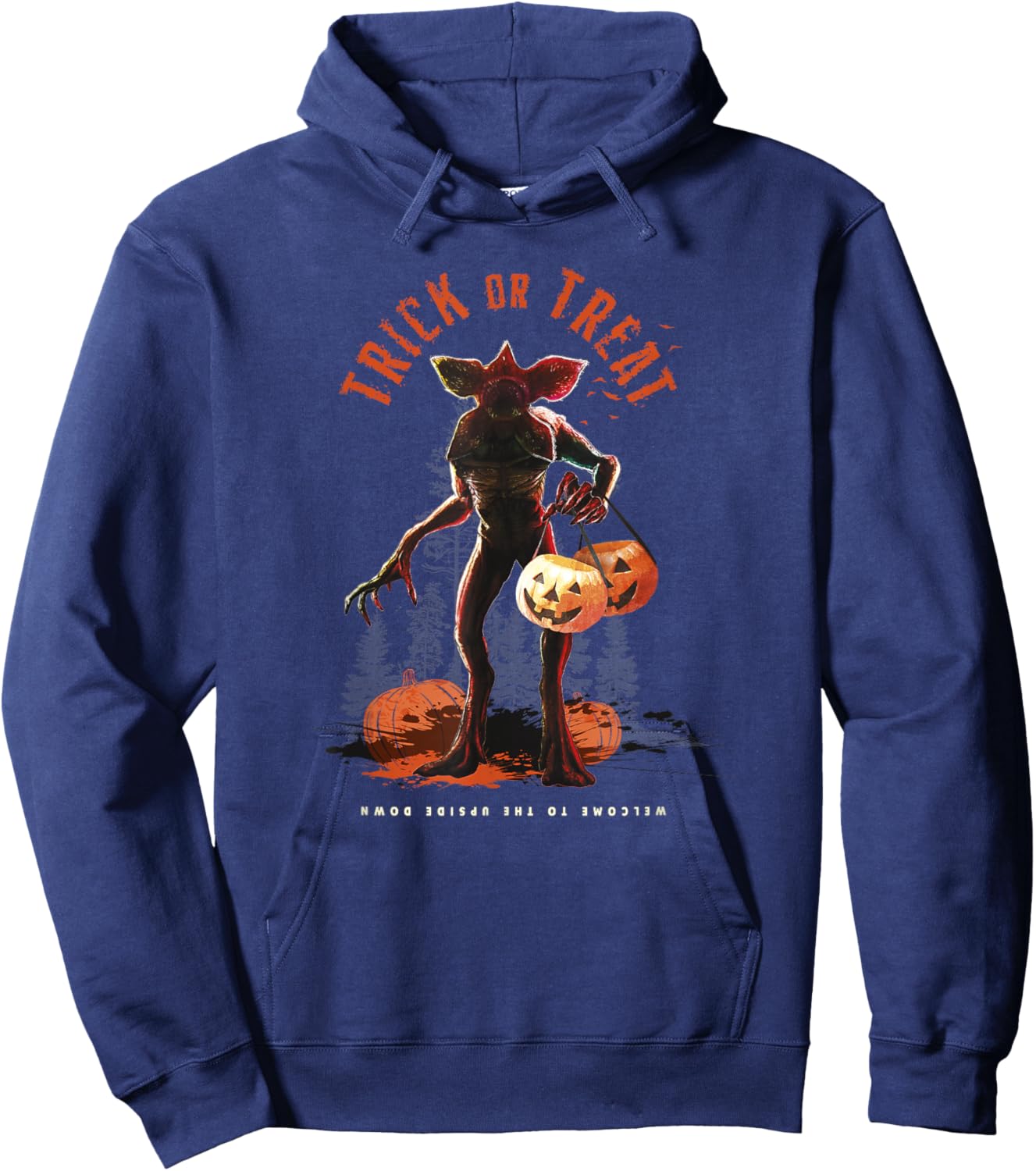 Stranger Things Halloween Demogorgon Trick Or Treat Fright Hoodie - Hoodie | Navy