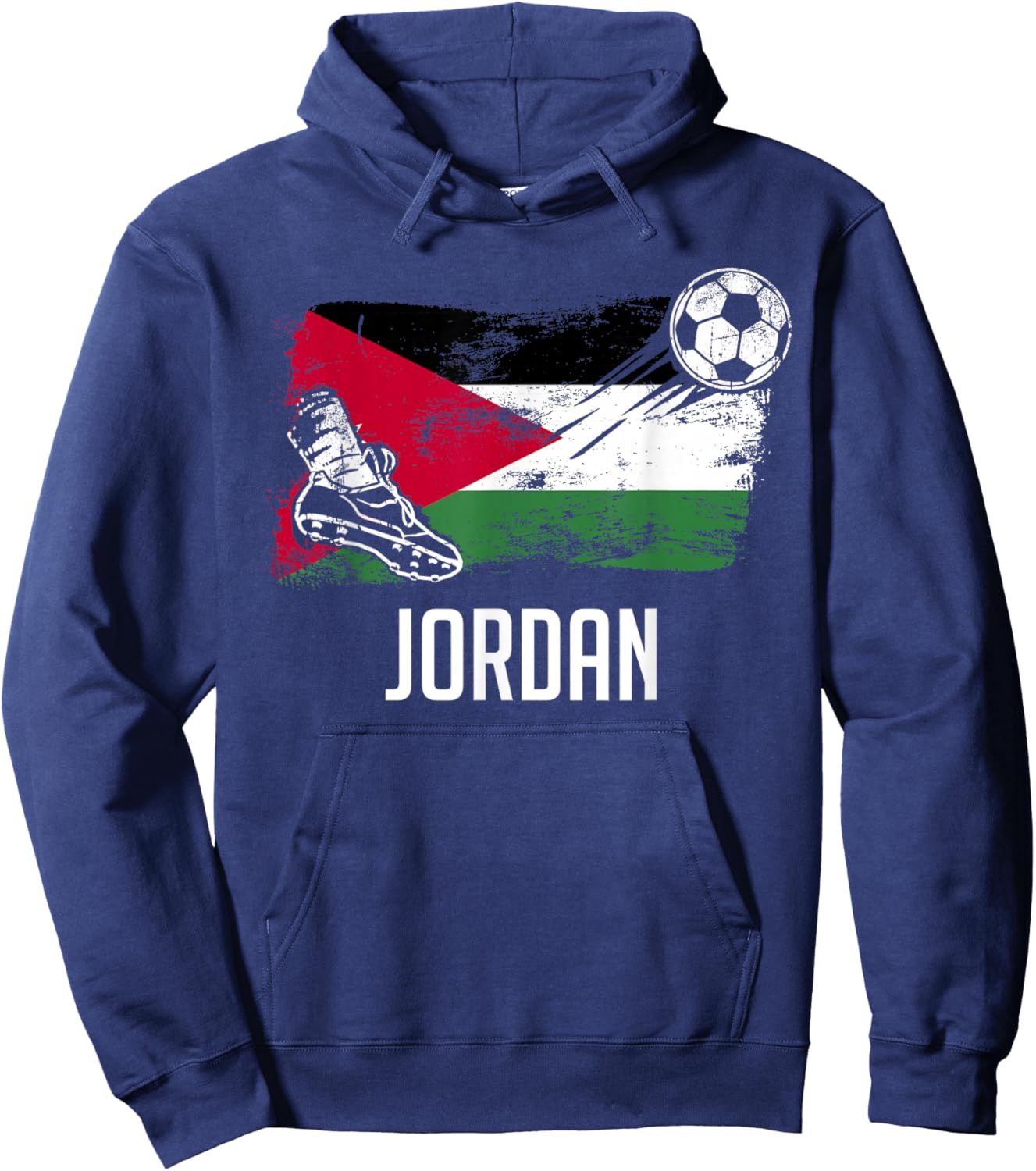 Jordan Flag Jersey Jordanian Soccer Team Jordanian Hoodie - Hoodie | Navy