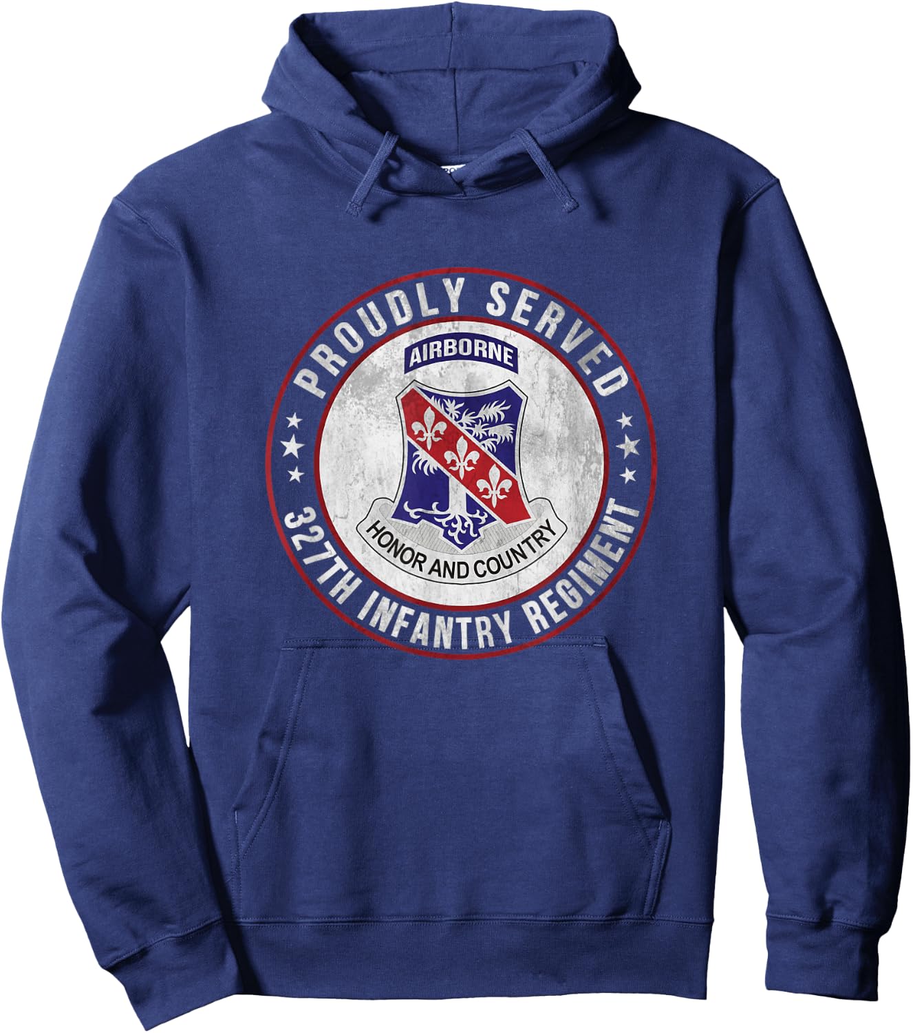 Proudly Served 327th Infantry Regiment Airborne Veterans Day Hoodie - Hoodie | Navy
