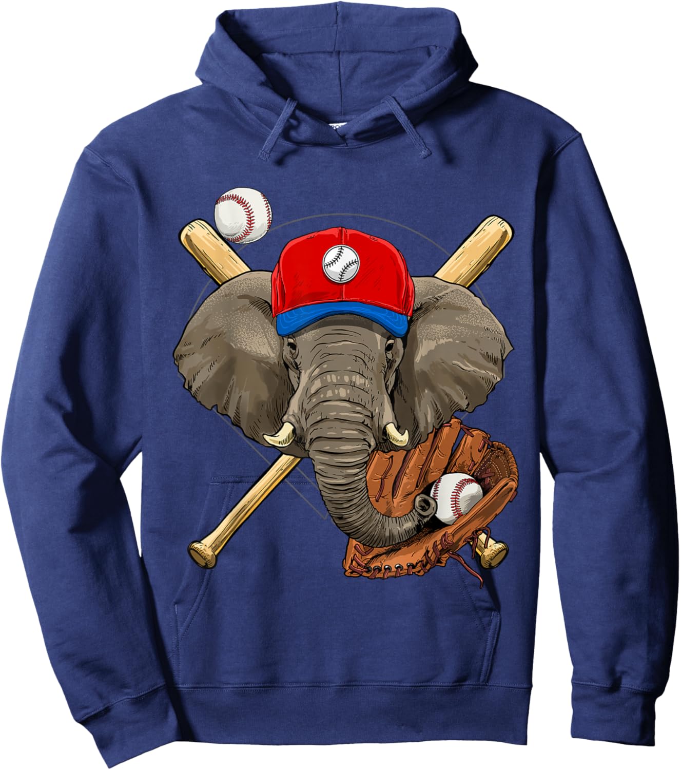 Elephant Baseball Elephant Lovers Baseball Player Hoodie - Hoodie | Navy