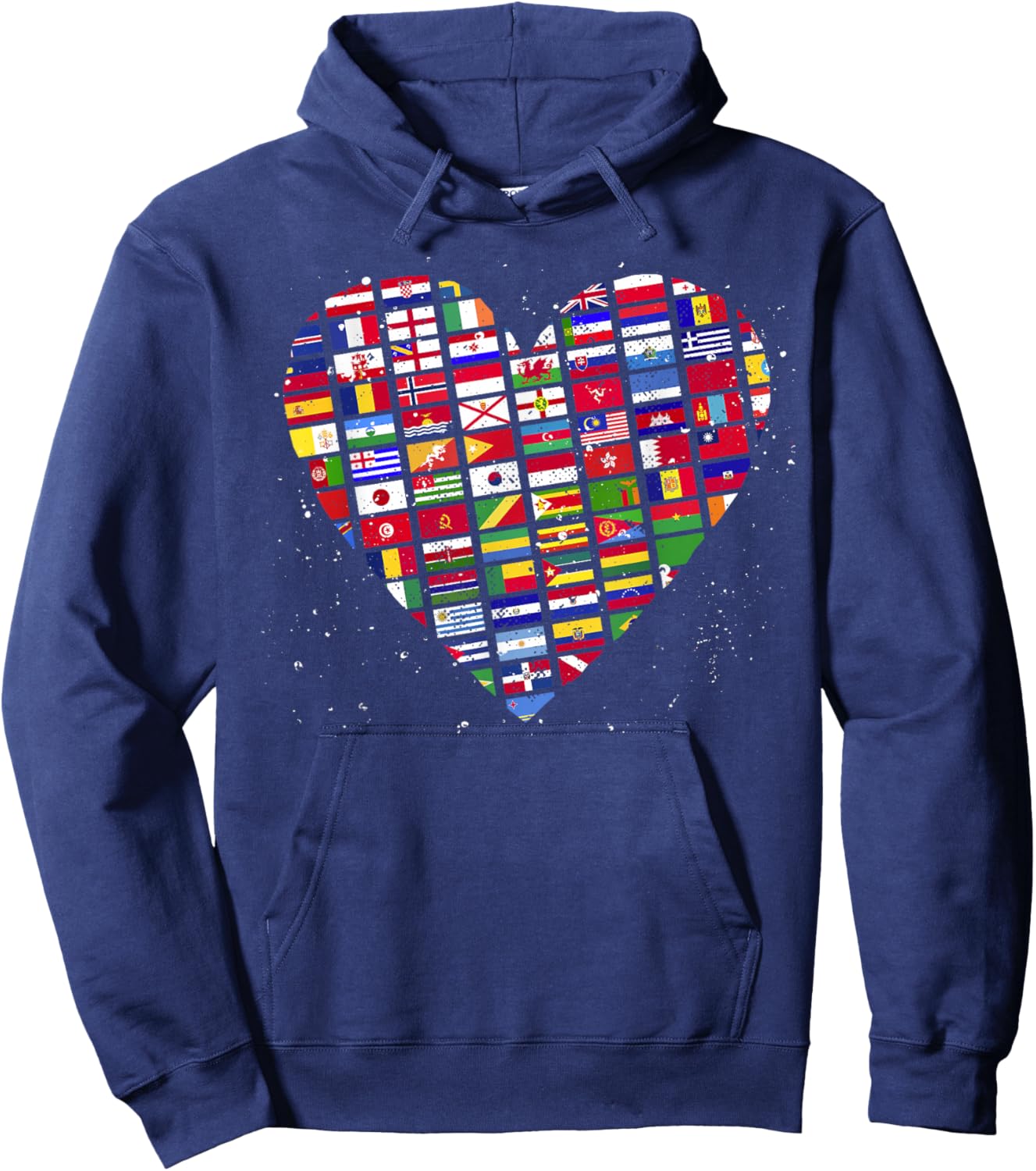 Heart World Country Flags Planet Birthday Earth Day Hoodie - Hoodie | Navy