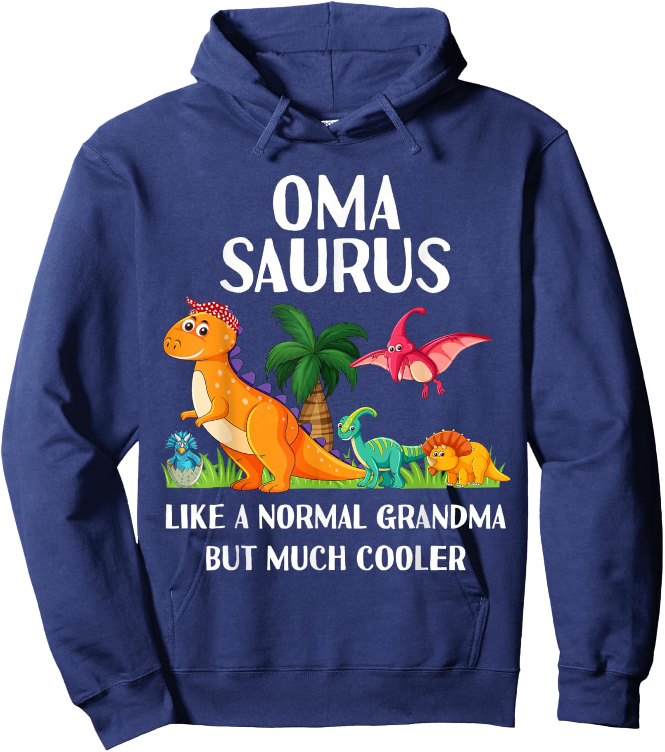Omasaurus Oma Grandma Saurus Women Dinosaur Matching Hoodie - Hoodie | Navy