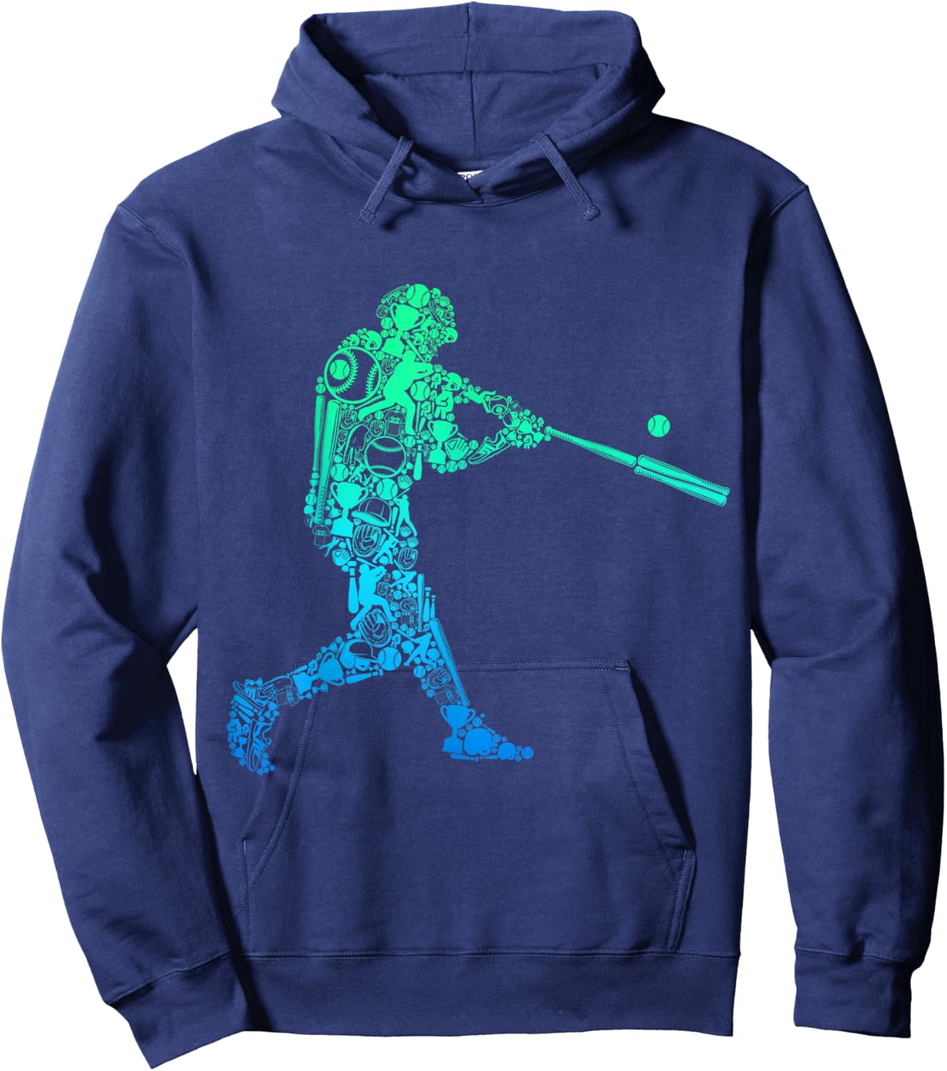 Baseball Player Batter Youth Men Kids Boys Hoodie - Hoodie | Navy
