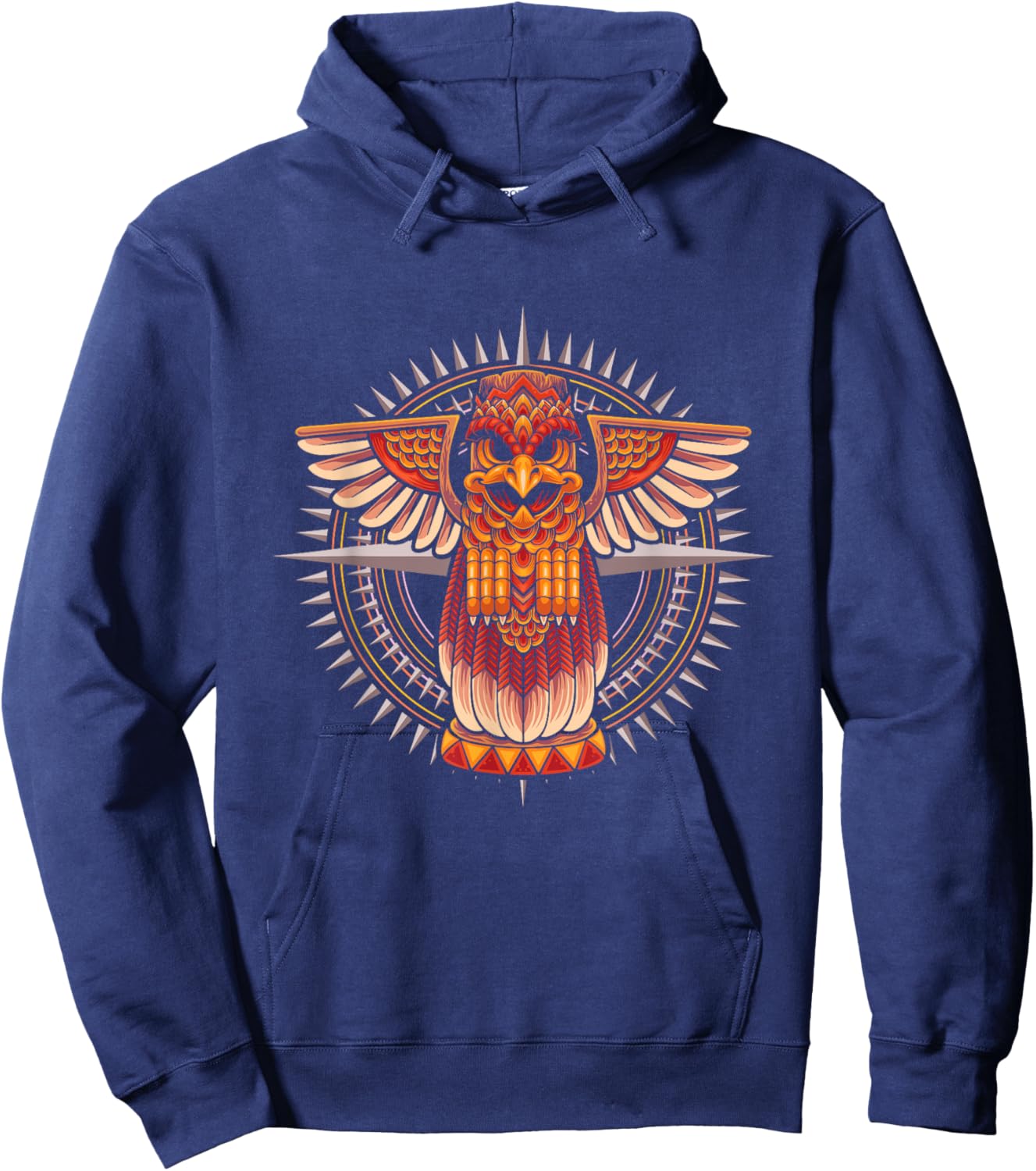 Aztec Symbol Bird Warrior Mexican Maya History Archeology Hoodie - Hoodie | Navy