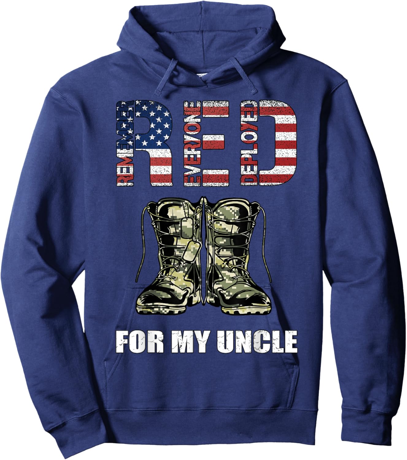 RED Friday For My Uncle Remember Everyone Deployed Hoodie - Hoodie | Navy