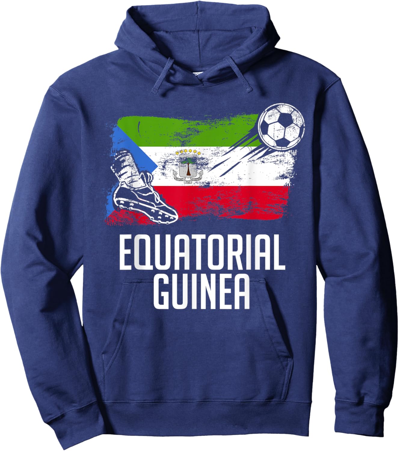 Equatorial Guinea Flag Jersey Guinean Soccer Team Hoodie - Hoodie | Navy