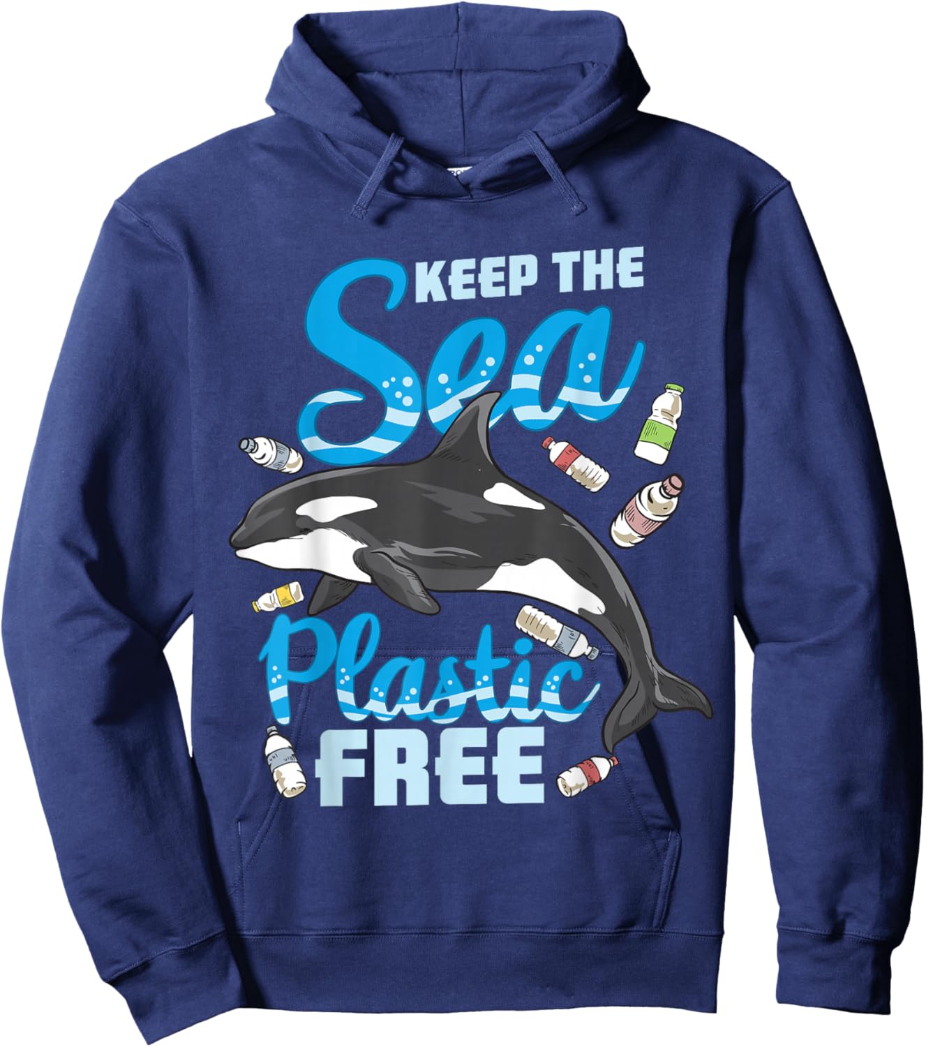 Keep The Sea Plastic Free - Stop Ocean Pollution - Whale Hoodie - Hoodie | Navy