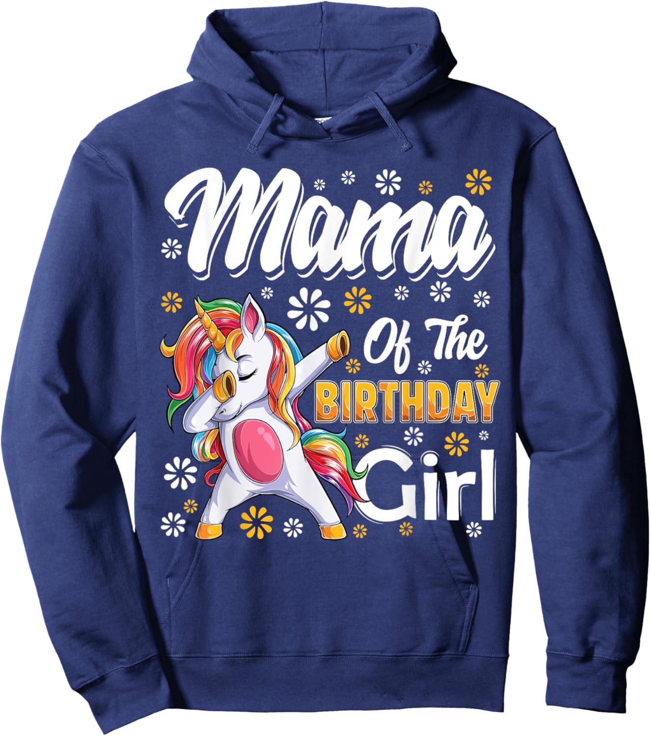 awesome dabbing unicorn birthday Mama Family Matching Hoodie - Hoodie | Navy