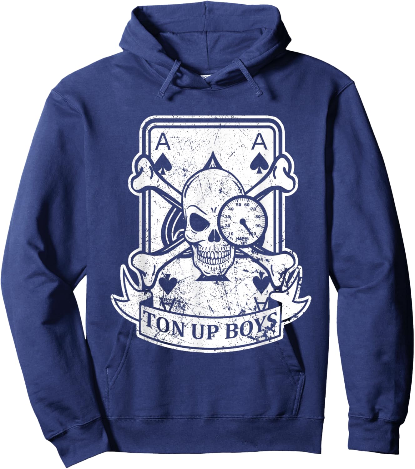 Ton Up Boys, Ace Cafe Biker Motorcyclist design Hoodie - Hoodie | Navy
