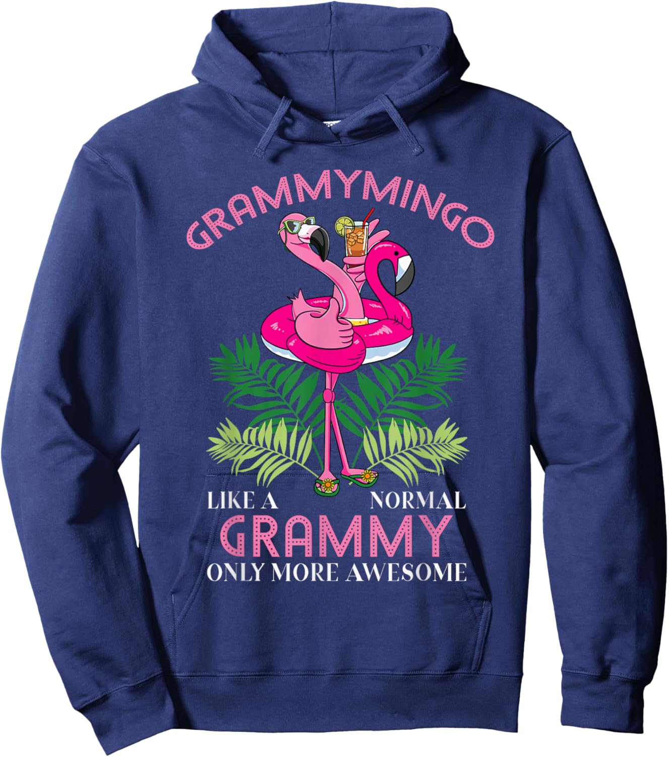 Grammymingo Grammy Flamingo Lover Grandma Grandmother Gramma Hoodie - Hoodie | Navy
