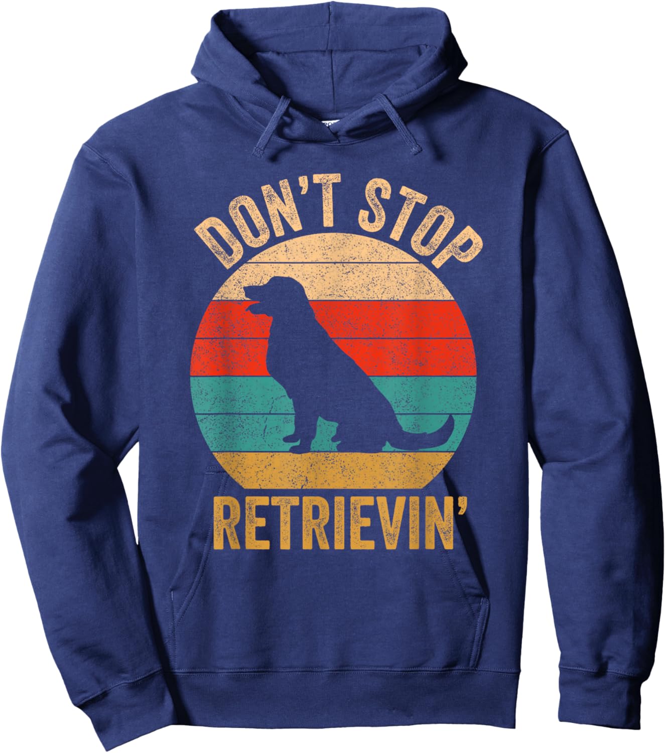 Don't Stop Retrieving - Vintage Golden Retriever Hoodie - Hoodie | Navy