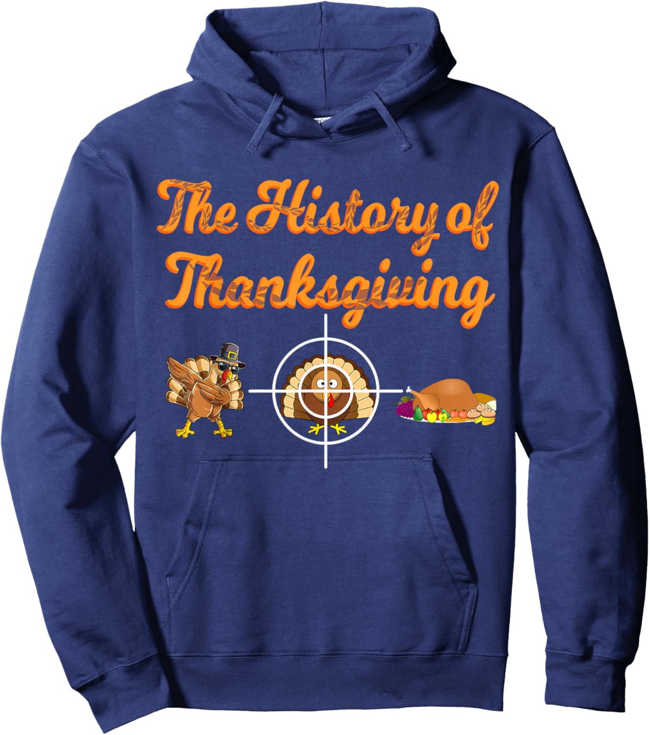 The History of Thanksgiving Day Pilgrim Boys Girls Turkey Hoodie - Hoodie | Navy