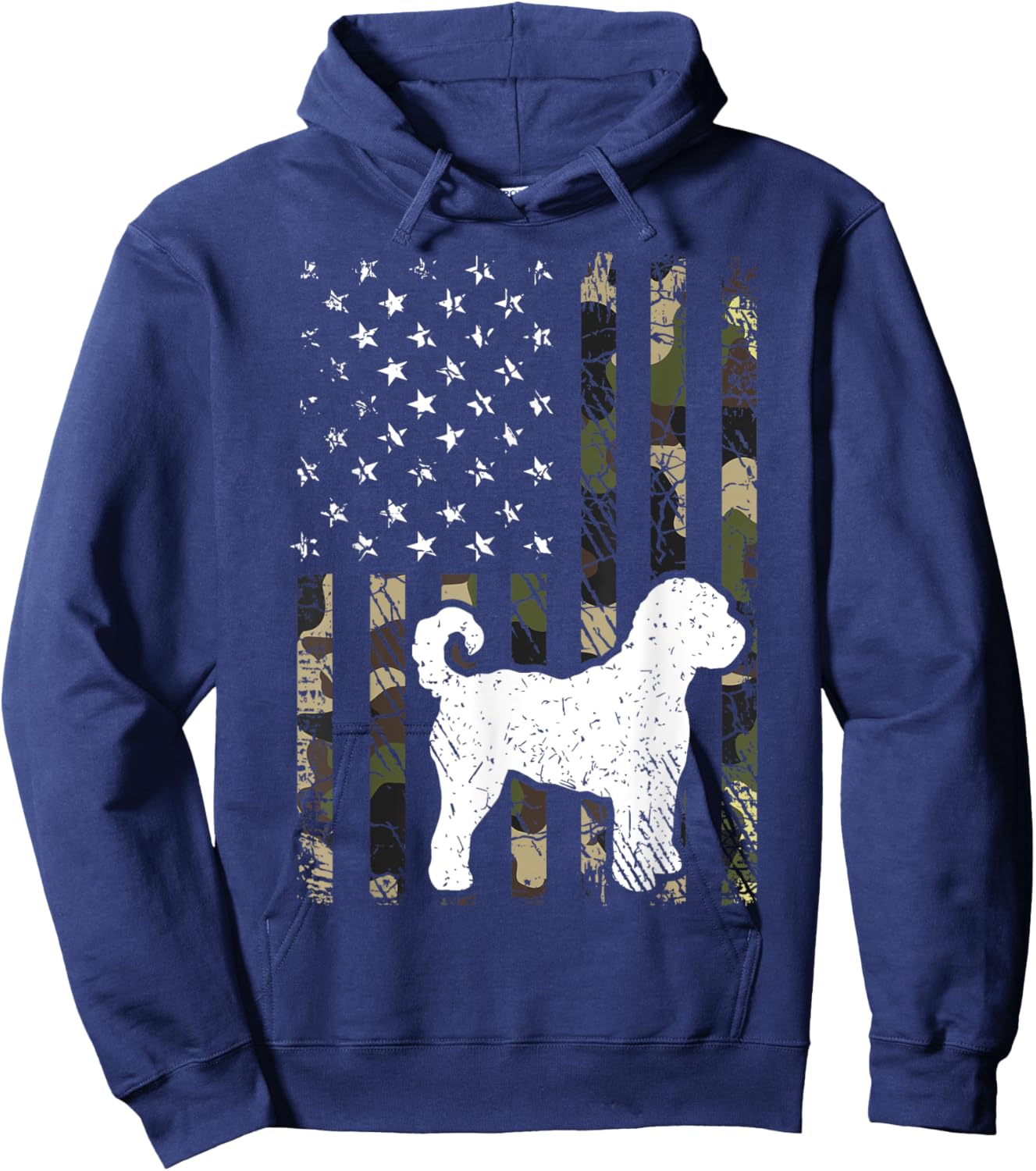 Labradoodle Dog Dad Mom Camouflage USA Flag Women Kids Hoodie - Hoodie | Navy