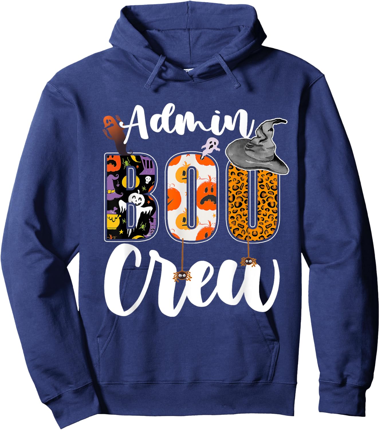 Admin Boo Crew Halloween Matching Administrator Funny Hoodie - Hoodie | Navy