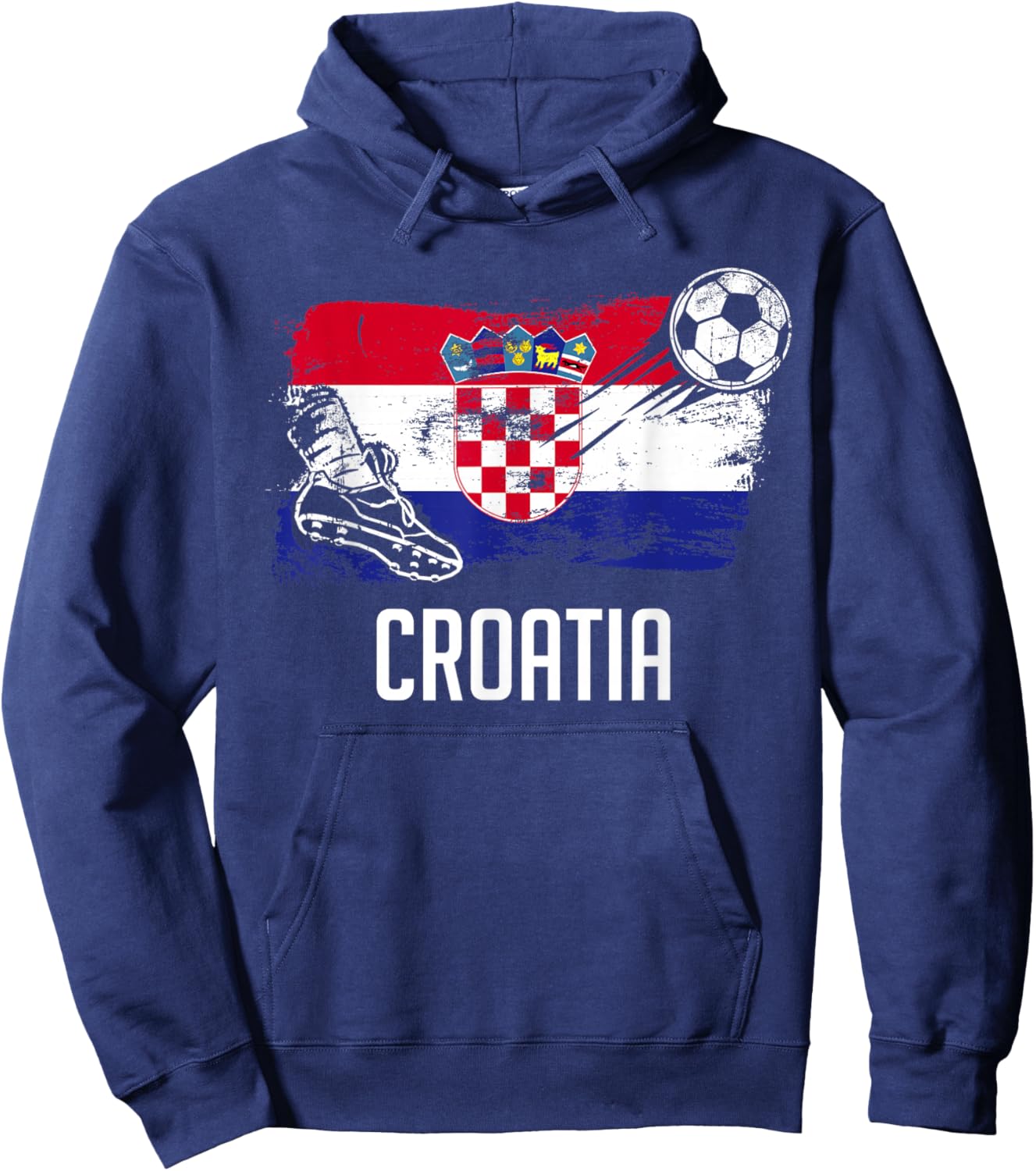 Croatia Flag Jersey Croatian Soccer Team Croatian Hoodie - Hoodie | Navy