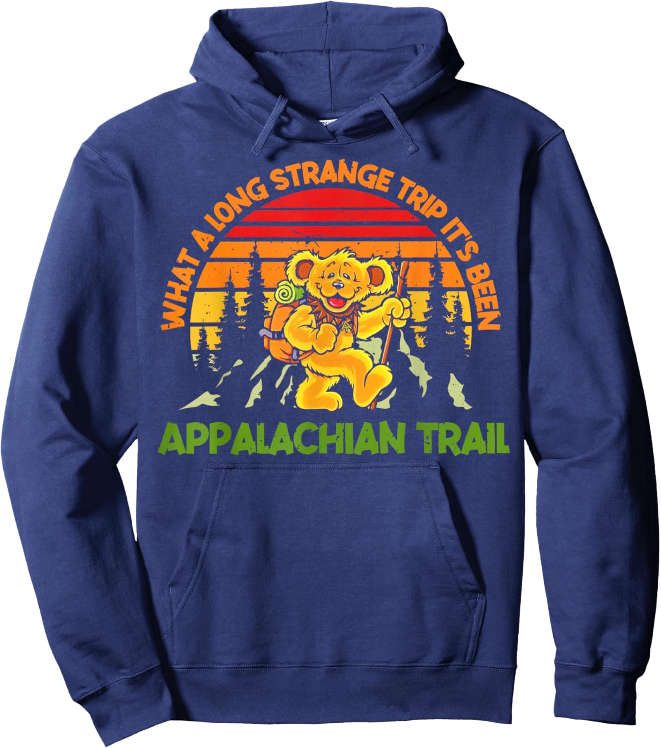Grateful-Bear What A Long Strange Trip It's Been-Appalachian Hoodie - Hoodie | Navy