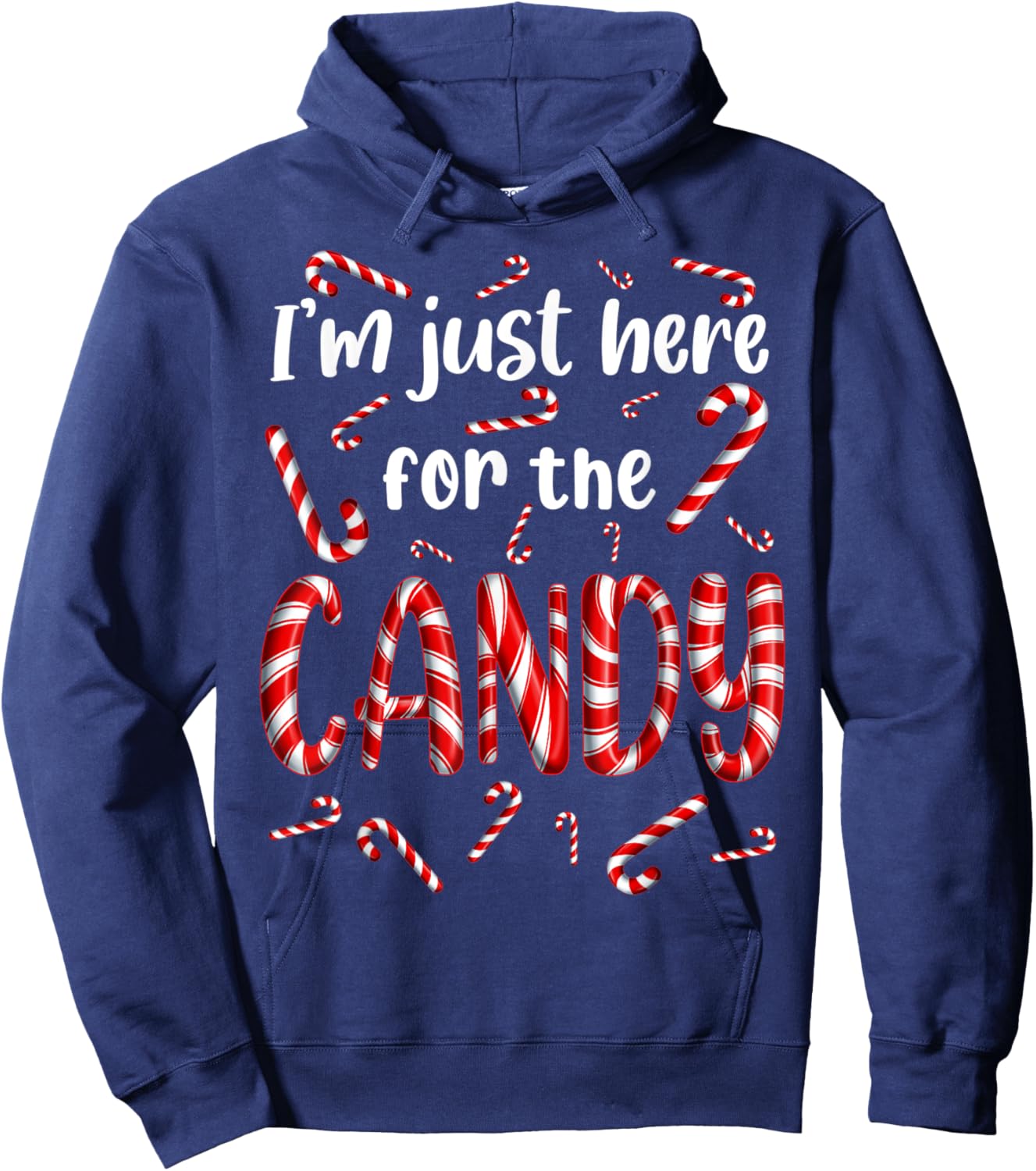 I'm just here for the Candy Cane Sweets Tester Gift Hoodie - Hoodie | Navy