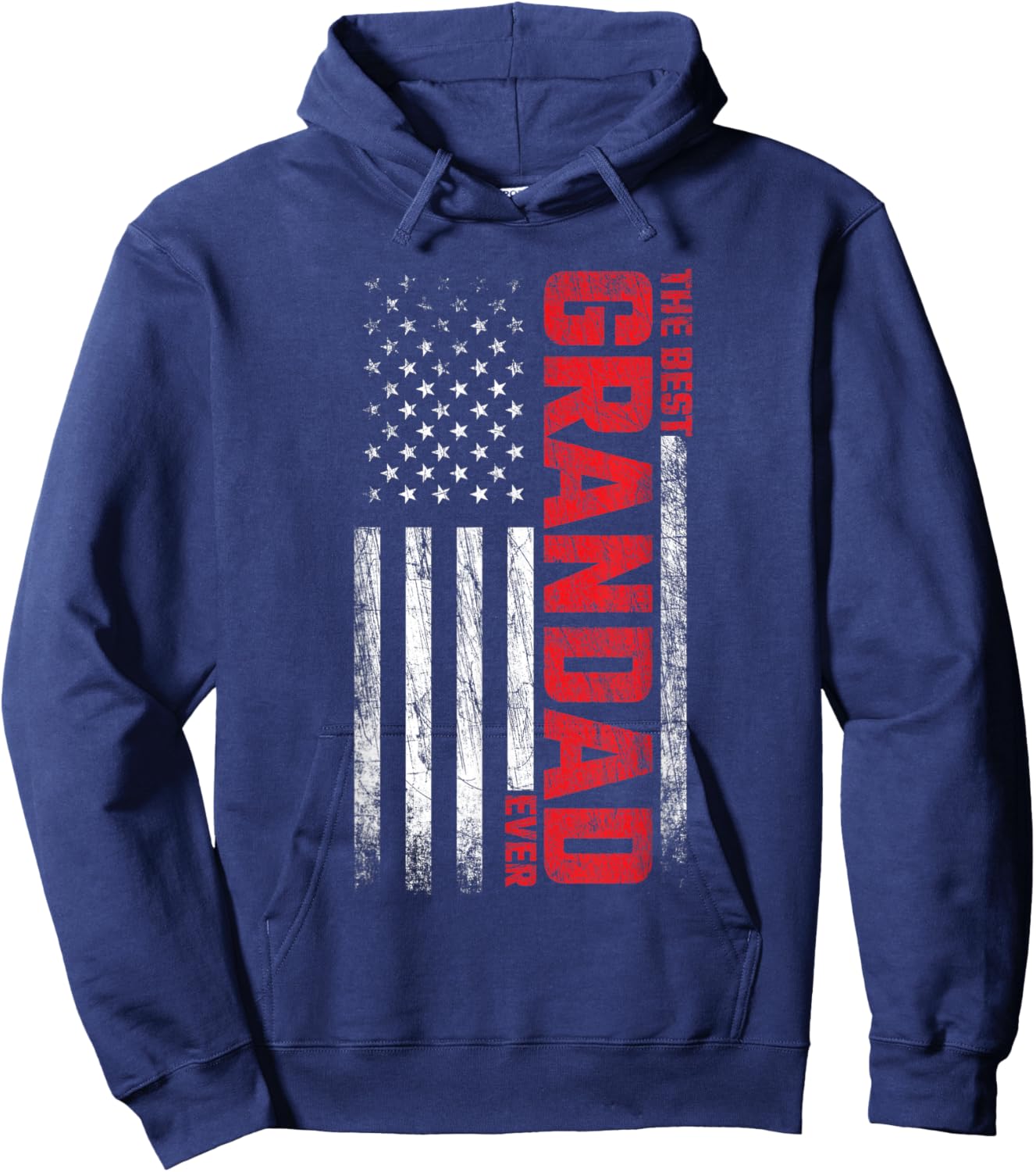 Grandad - Grandpa - American Flag - Best Grandad Ever Women Men Hoodie - Hoodie | Navy