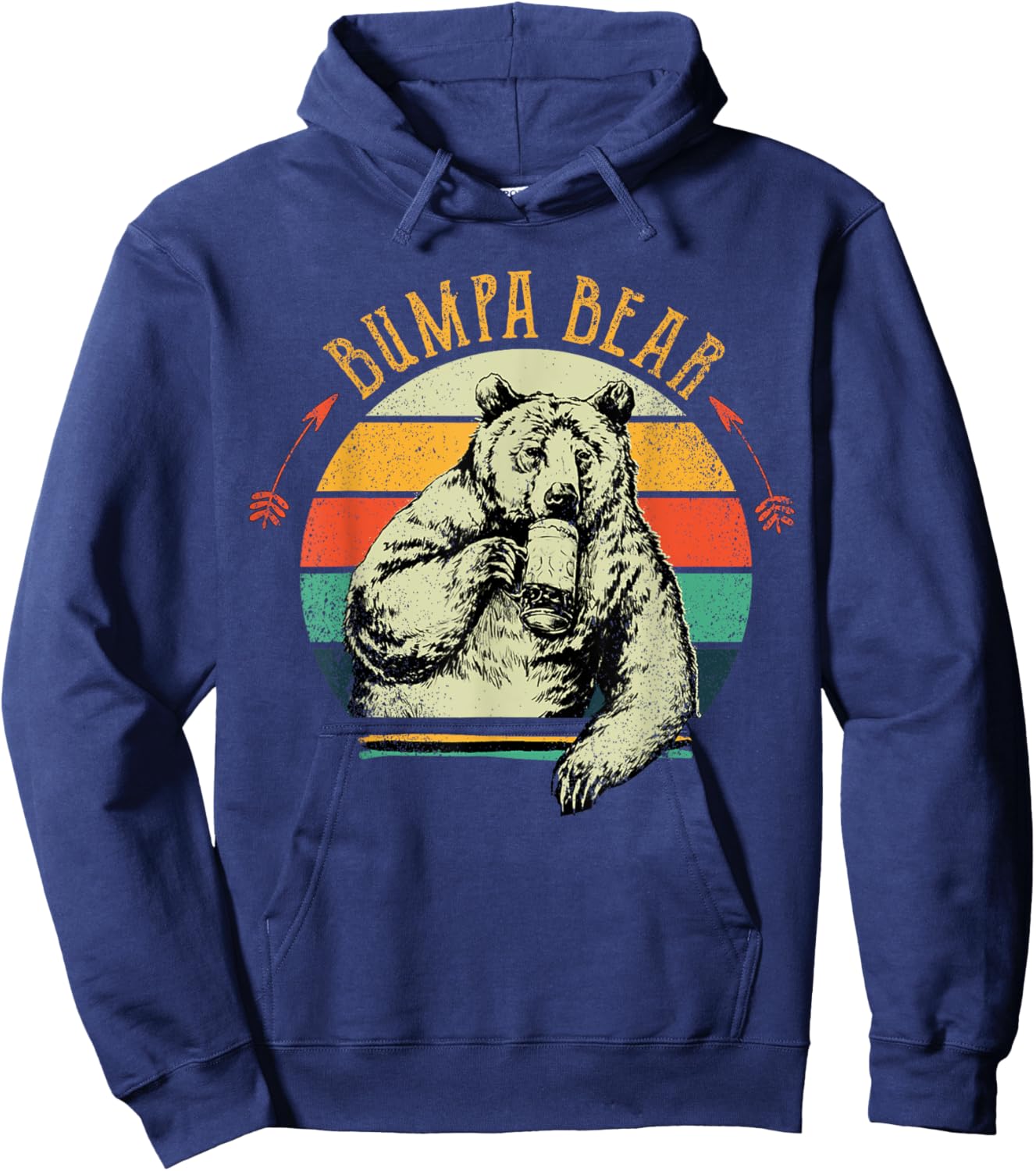 Vintage Bumpa Bear Shirt Funny Fathers Day Hoodie - Hoodie | Navy