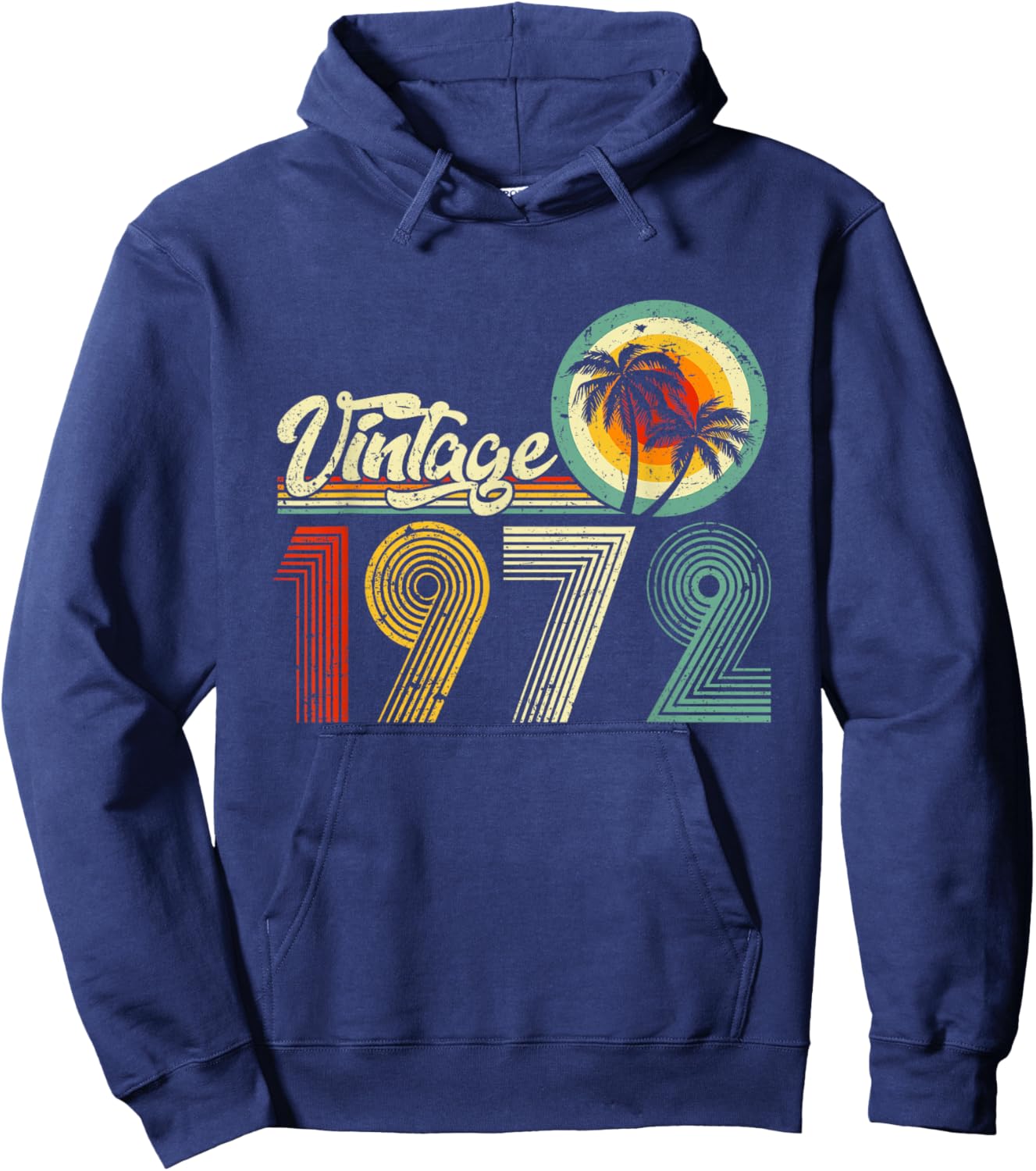 50 Year Old Gift Men Women Vintage 1972 50th Birthday Retro Hoodie - Hoodie | Navy