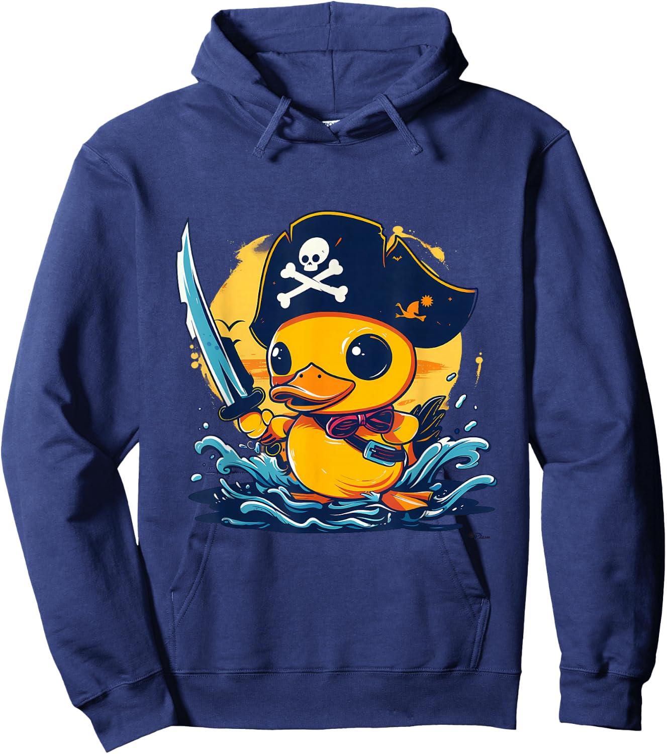 Rubber Duck Pirate Artwork Funny Rubber Duck Rubber Duckling Hoodie - Hoodie | Navy