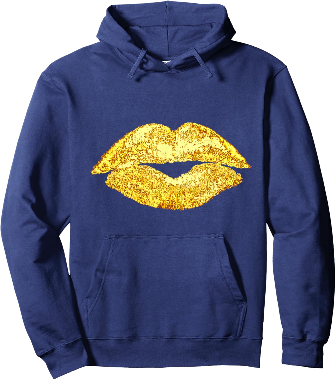 Sexy Women Graphic Lips, Women Illustration Graphic Lips Hoodie - Hoodie | Navy