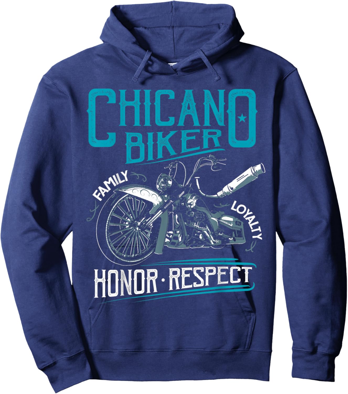 Lowriders Motorcycle Biker Custom Chicano Vintage Mexican Hoodie - Hoodie | Navy