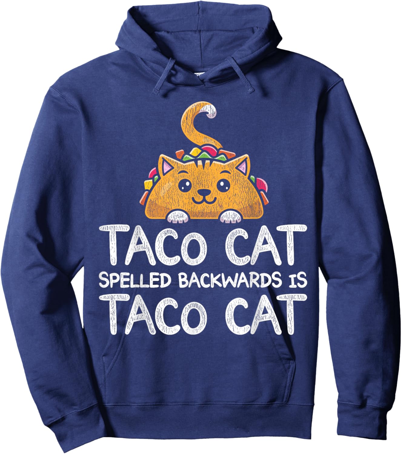 Funny Taco Cat Foodie Cat Animal Mexican Food Taco Hoodie - Hoodie | Navy