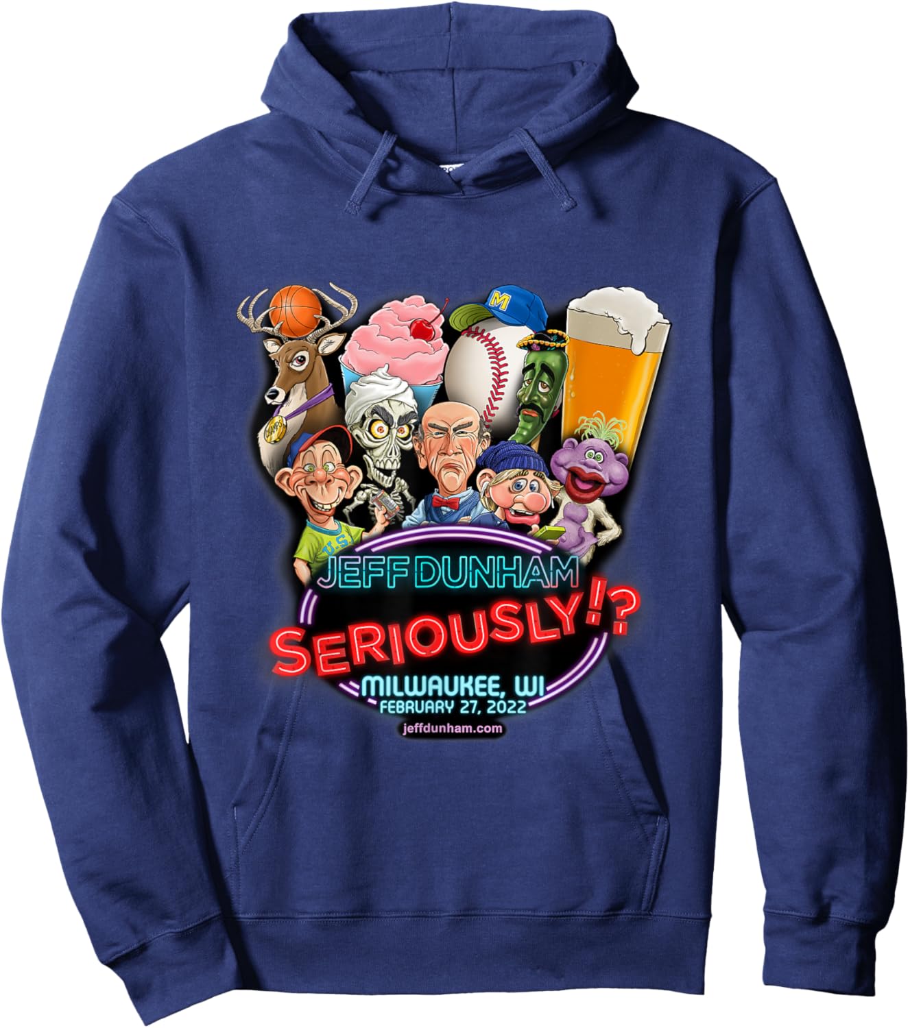 Jeff Dunham Milwaukee, WI Hoodie - Hoodie | Navy