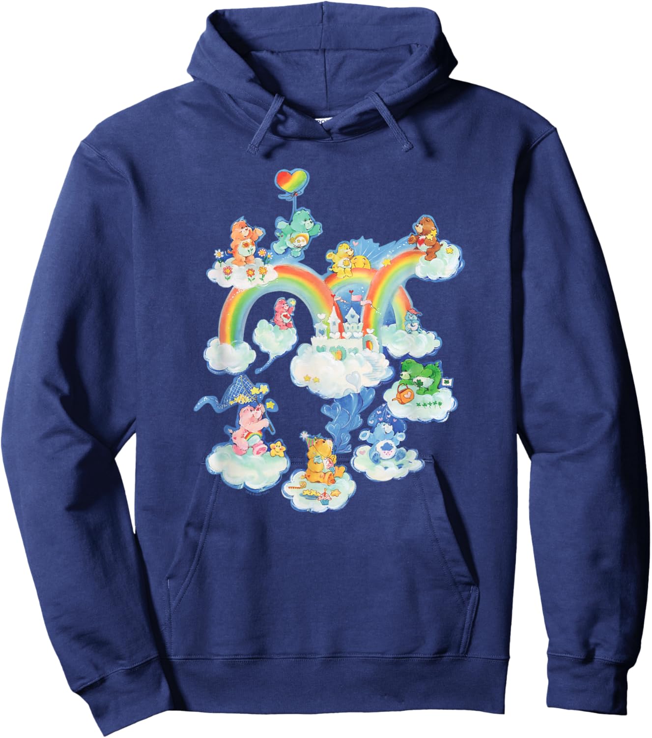 Care Bears Kingdom of Caring Vintage Rainbow City Group Shot Hoodie - Hoodie | Navy