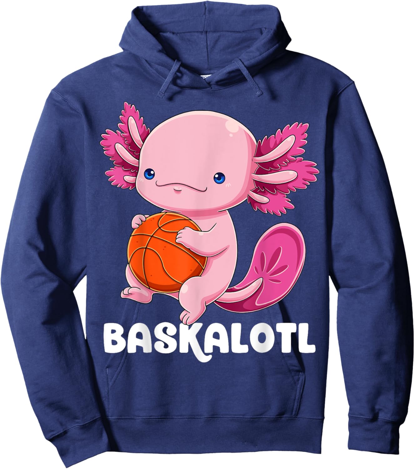 Axolotl Basketball Player Baskalotl Mexican Salamander Fish Hoodie - Hoodie | Navy