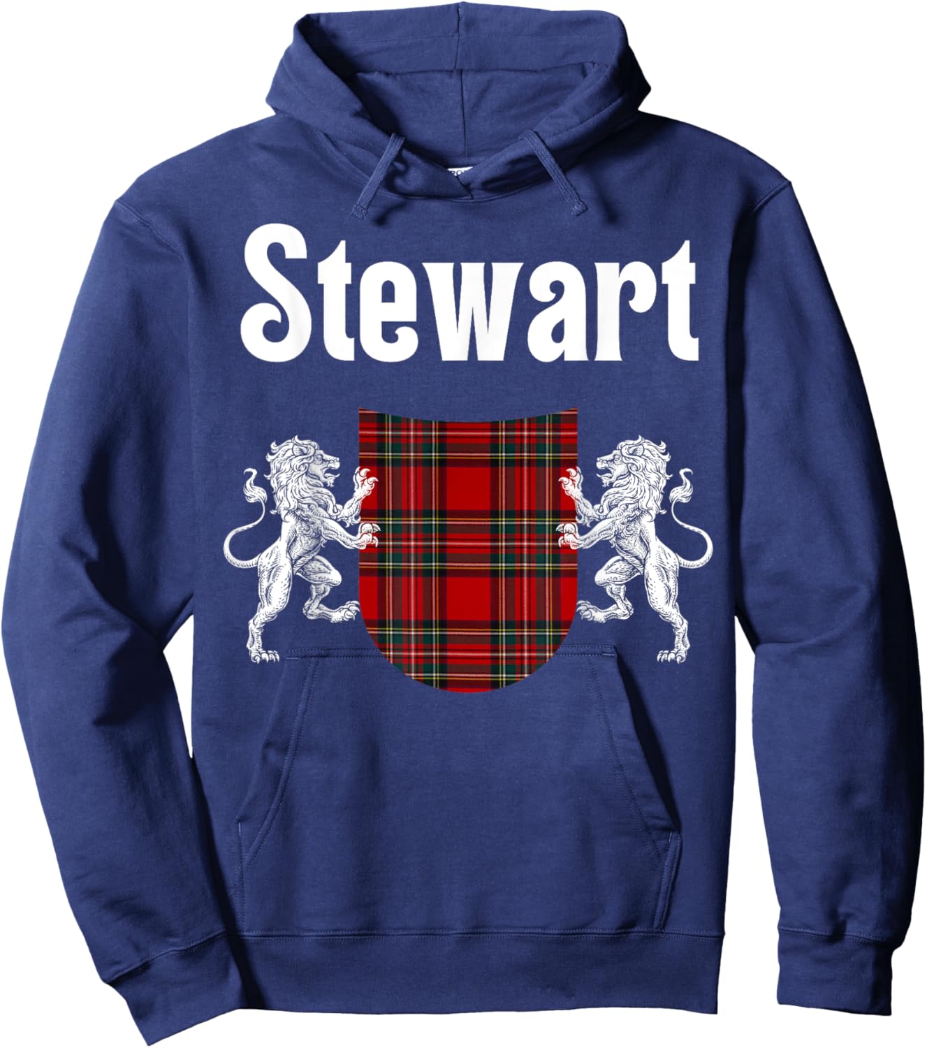 Stewart Clan Scottish Name Coat Of Arms Tartan Hoodie - Hoodie | Navy