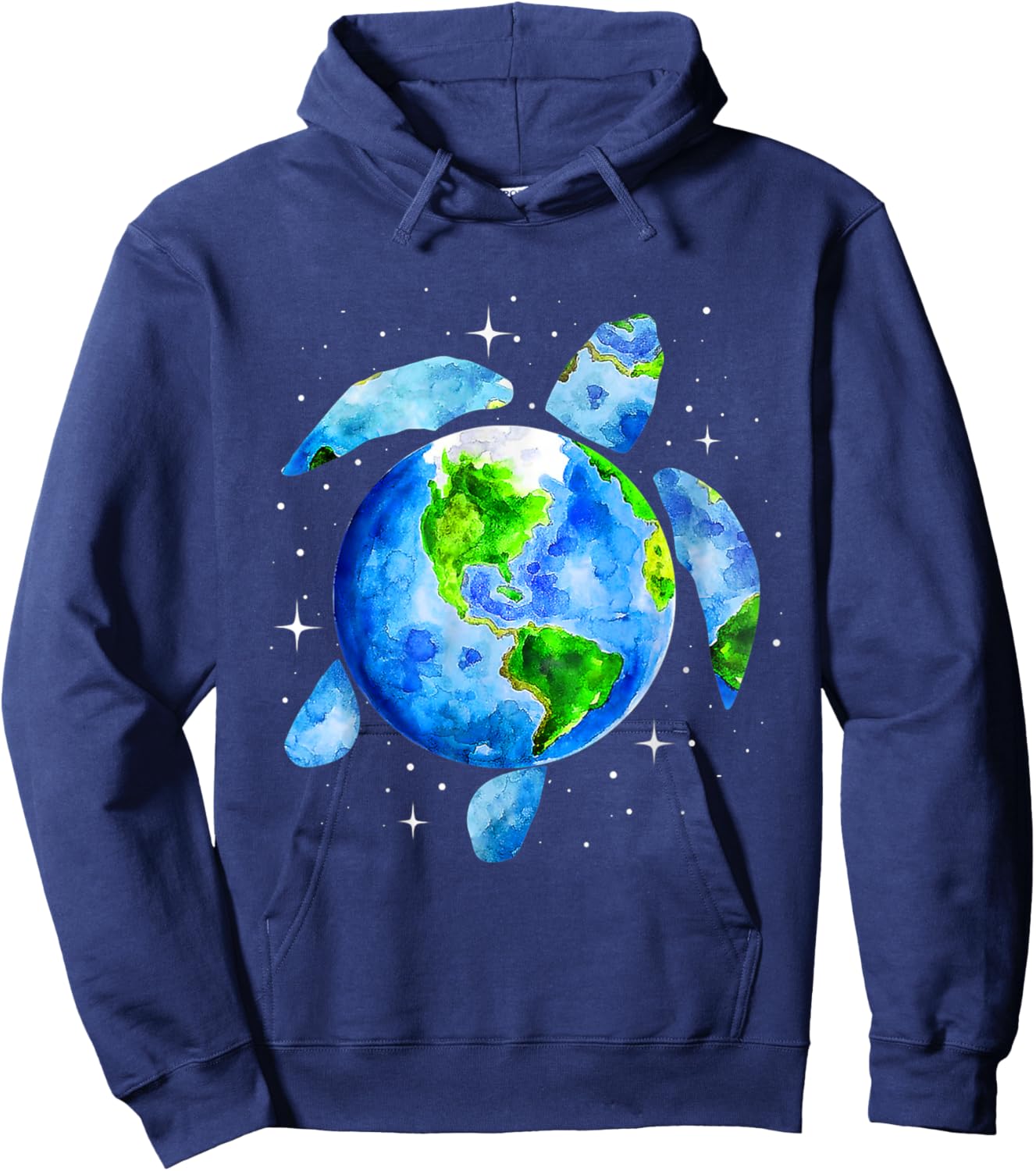 Earth Day 2022 Restore Save the Planet Earth Sea Turtle Art Hoodie - Hoodie | Navy