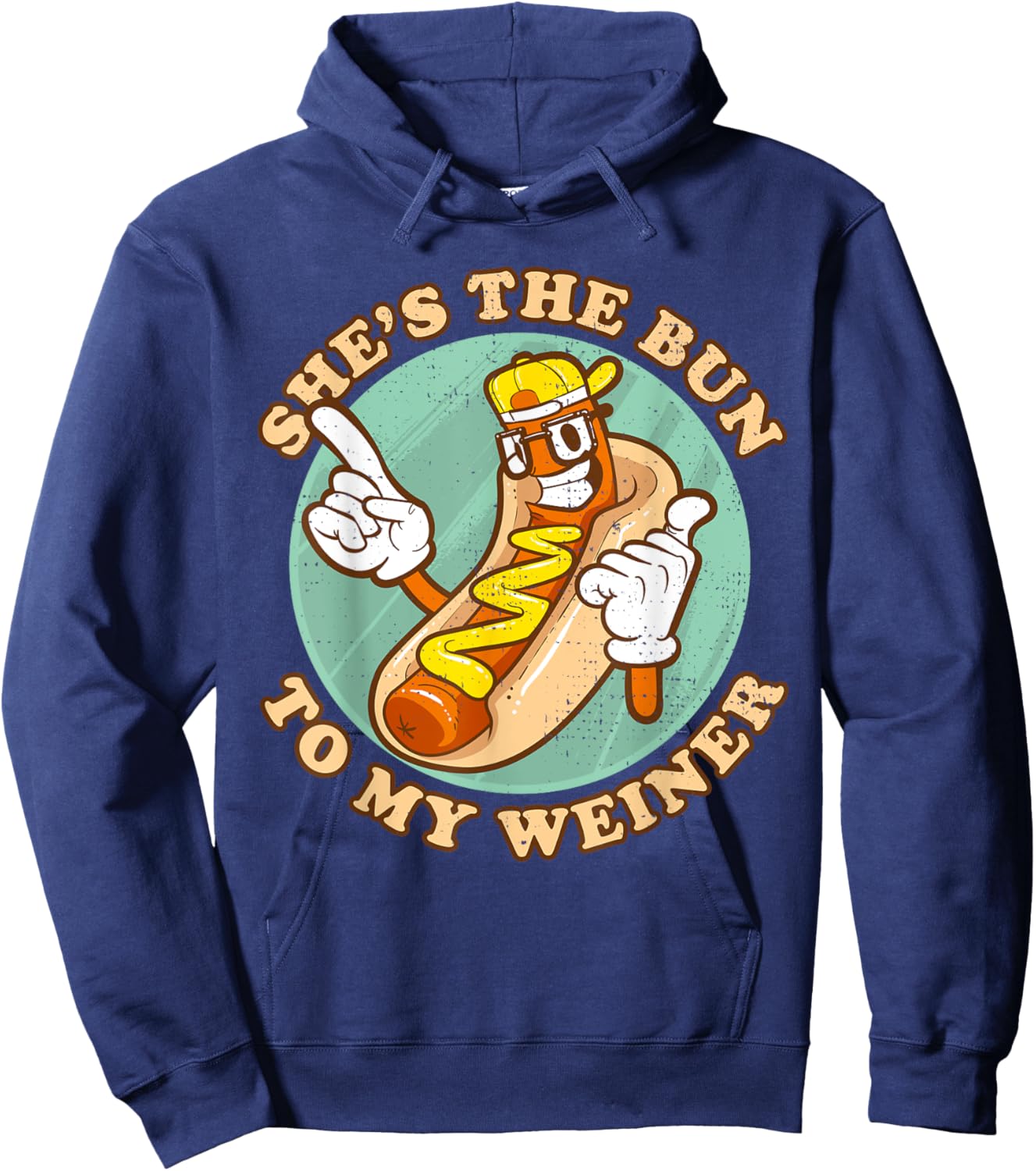 Funny She's The Bun To My Weiner Hotdog Buns Women Hoodie - Hoodie | Navy