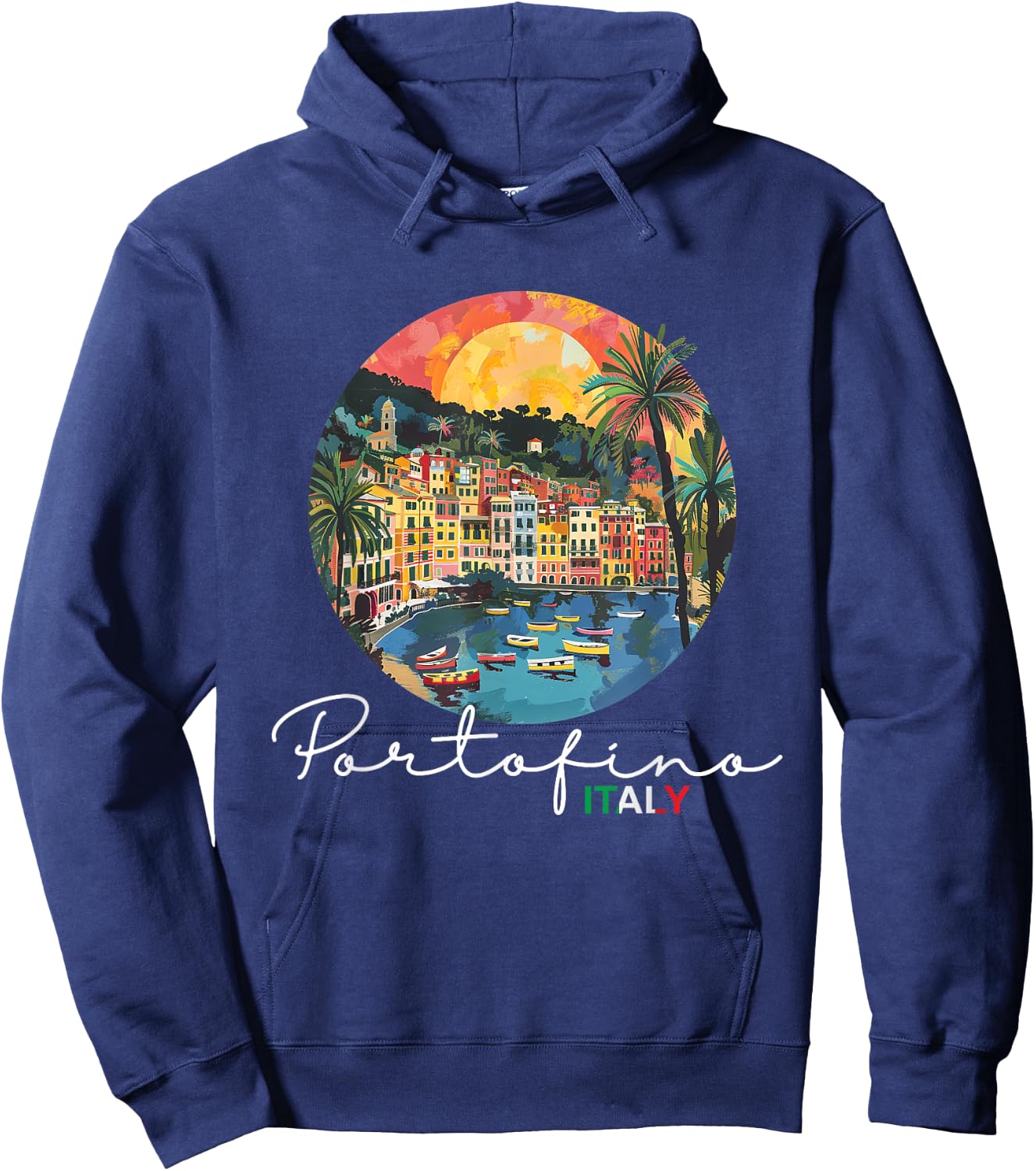 Italy Portofino Painting Souvenir / Portofino Hoodie - Hoodie | Navy