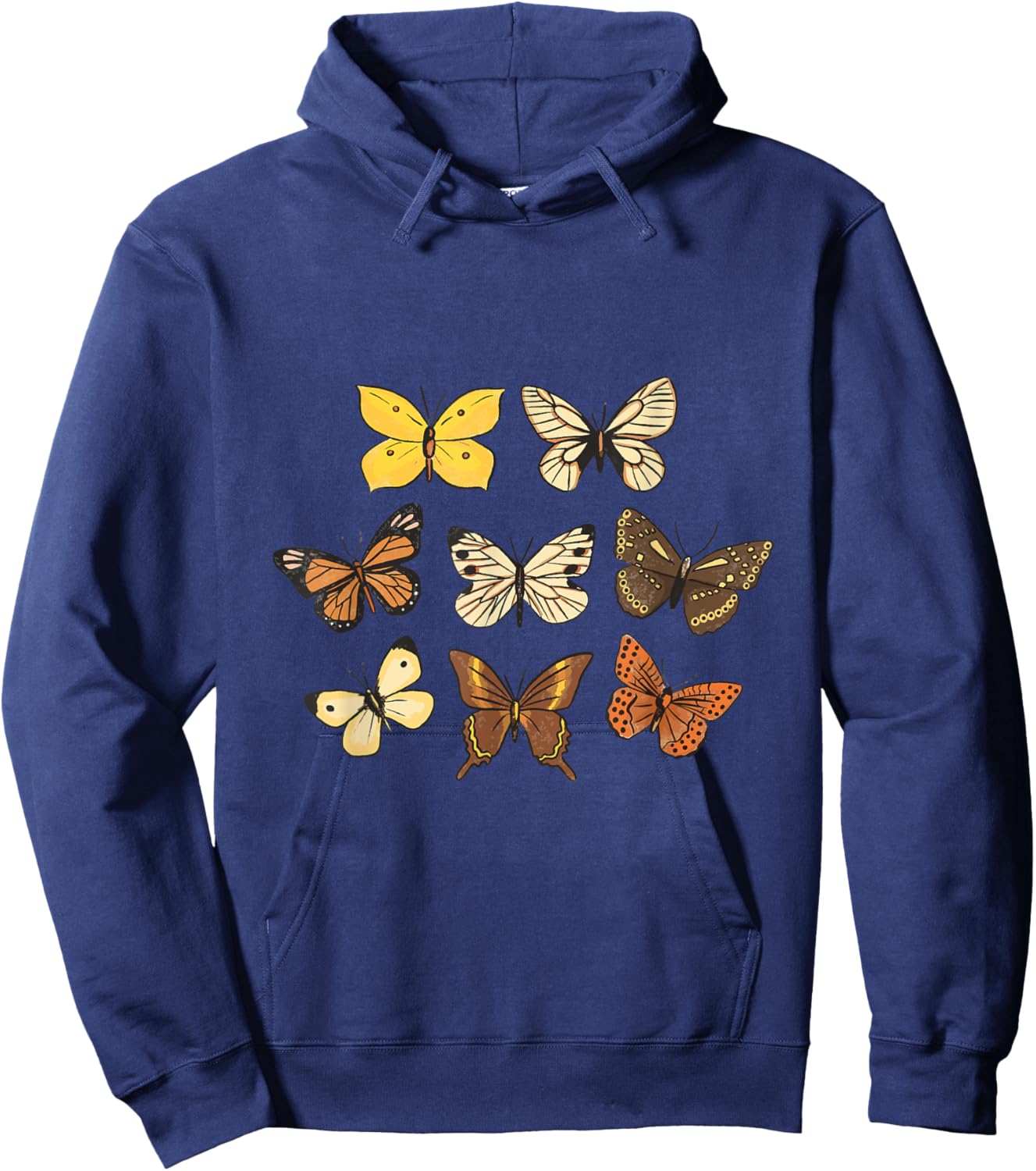 Vintage Butterflies print Butterfly Collection entomology Hoodie - Hoodie | Navy