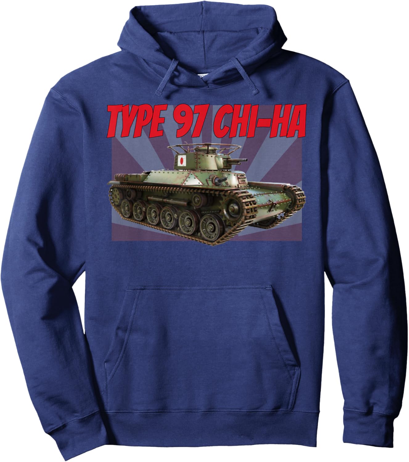 WW2 Japanese Chi Ha Type 97 Medium Tank for Boys Dad Grandpa Hoodie - Hoodie | Navy