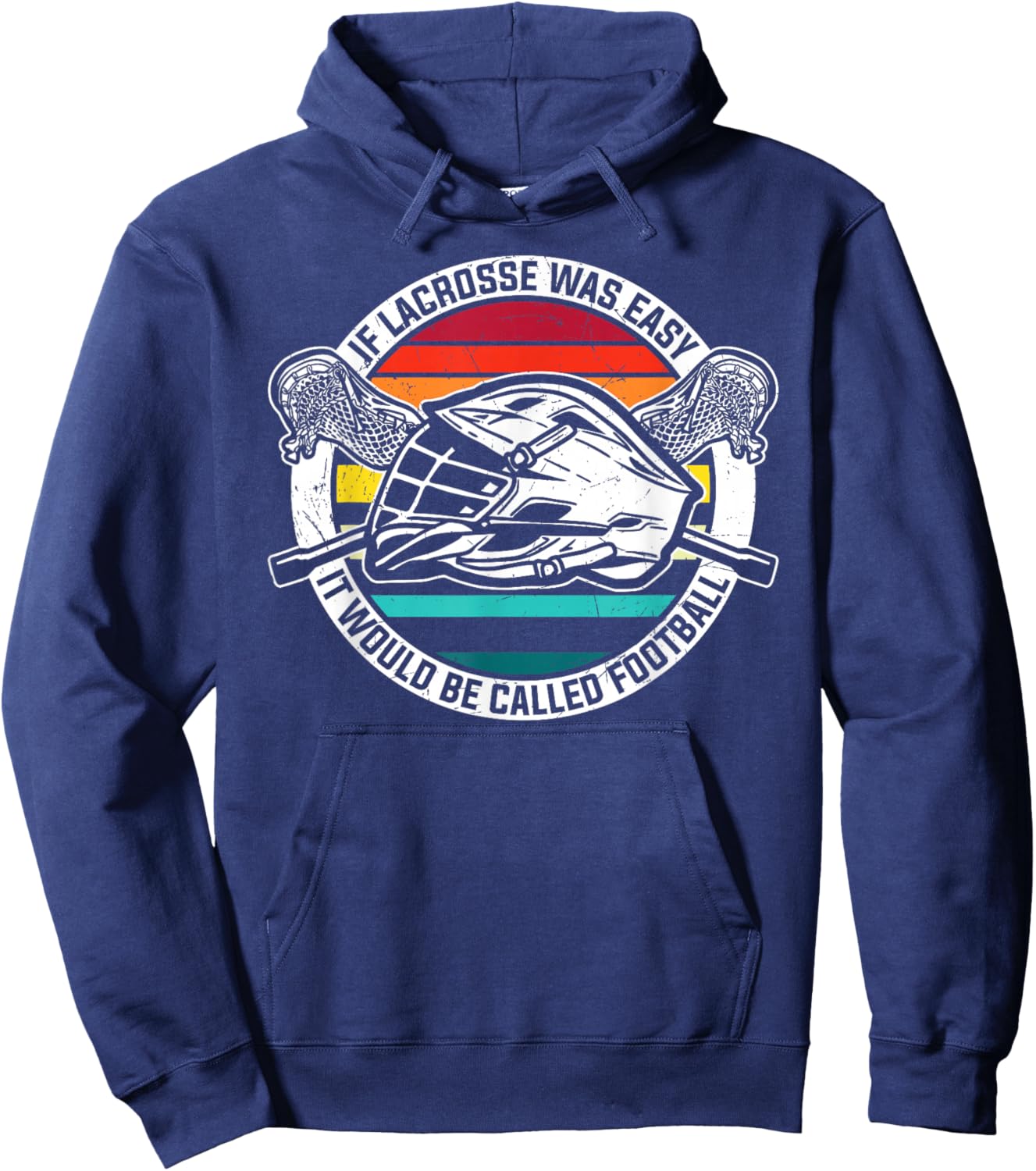 Funny Lacrosse Easy Quote Woman Boys Girls Kids Small Hoodie - Hoodie | Navy