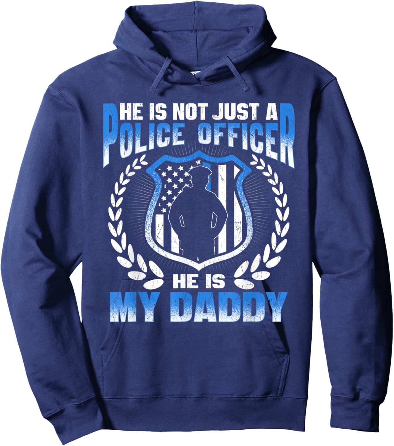 My Daddy Is A Brave Police Officer Proud Police Daughter Son Hoodie - Hoodie | Navy