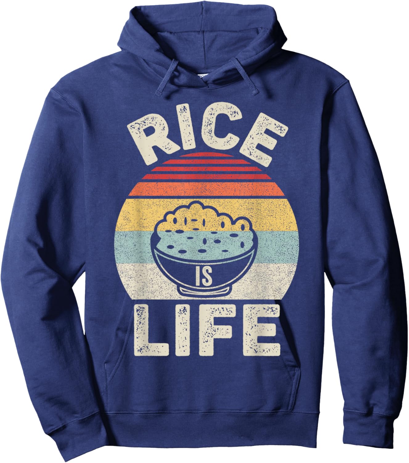 Vintage Retro Rice Is Life Filipino Hoodie - Hoodie | Navy