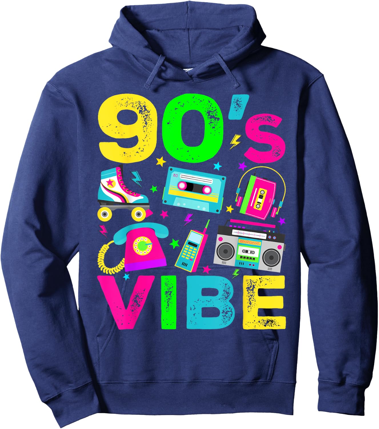 90s Vibe 1990s Vintage Style Nineties Retro Party Hoodie - Hoodie | Navy
