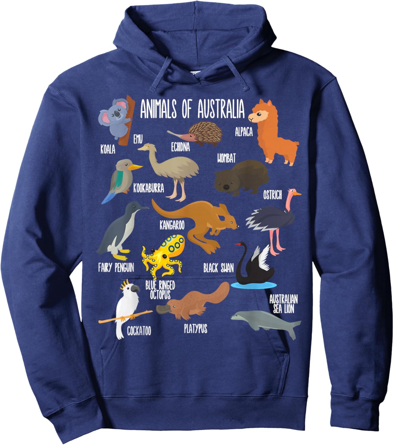 Animals of Australia Education Australian Animals Zoology Hoodie - Hoodie | Navy