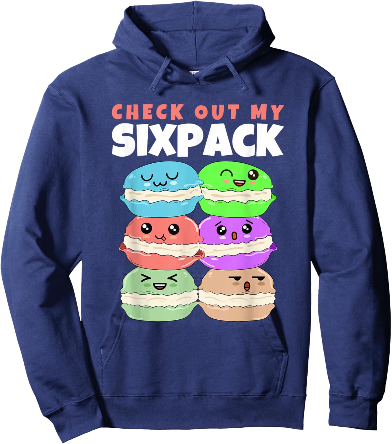 Check Out My Sixpack Macaron Macarons Hoodie - Hoodie | Navy