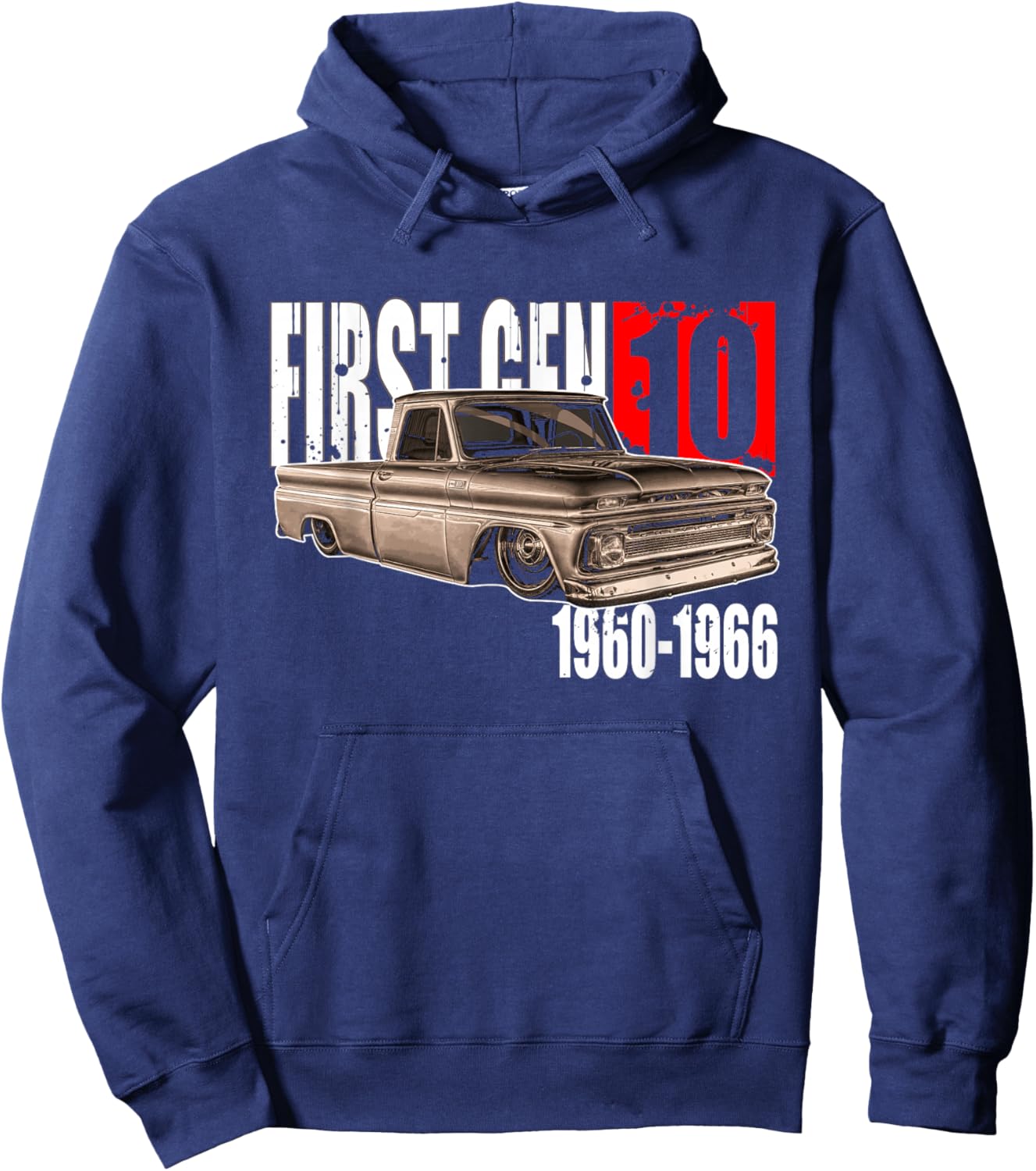 C10 Truck First Generation Custom 10 Classic C10 Truck Hoodie - Hoodie | Navy