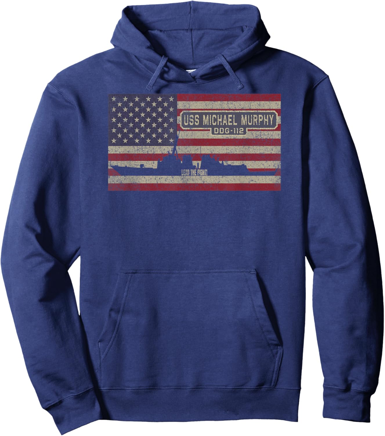 USS Michael Murphy DDG-112 Destroyer Ship USA Flag Hoodie - Hoodie | Navy