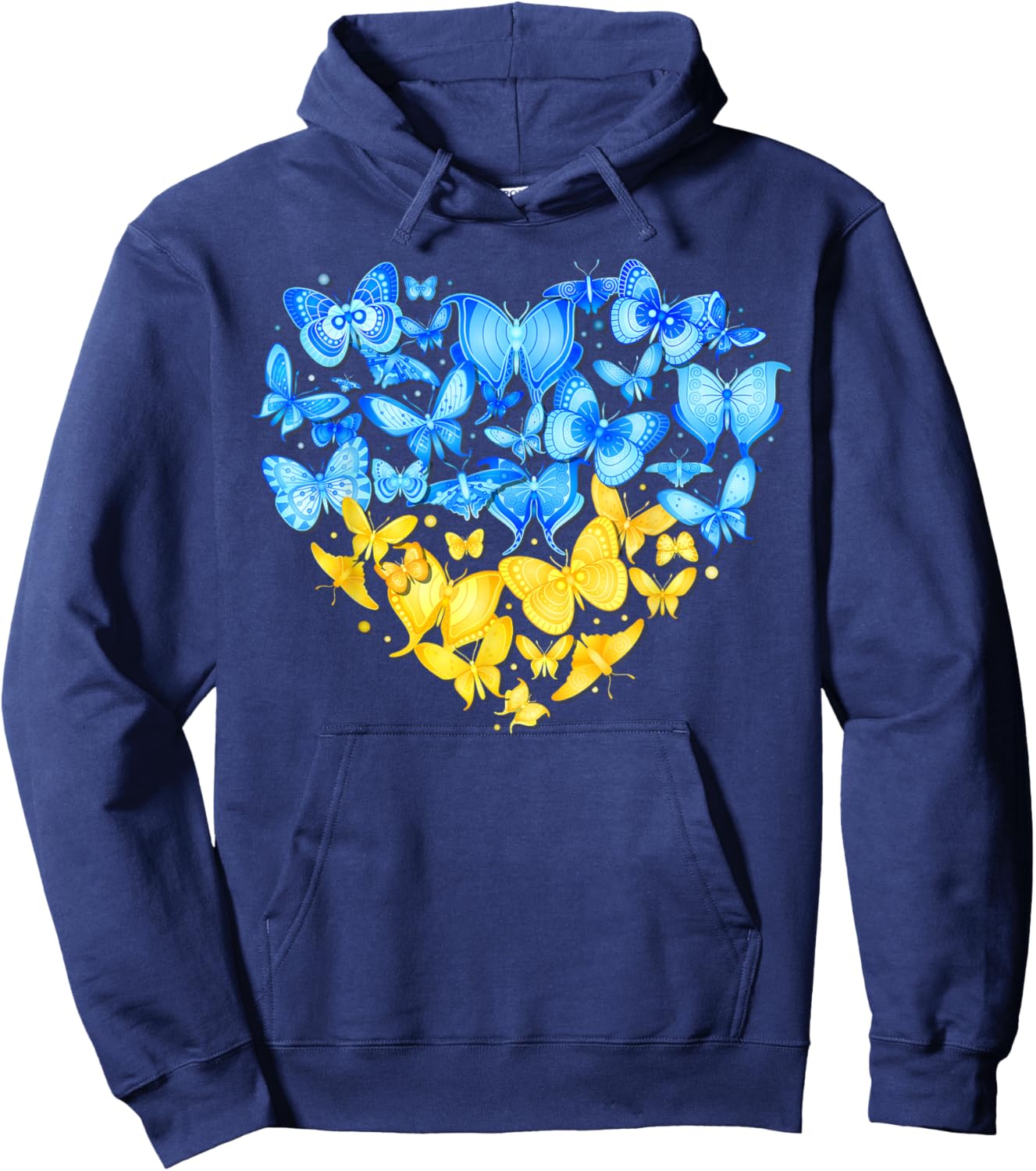 Heart Heart Ukraine Butterfly Ukraine Sunflower Hoodie - Hoodie | Navy
